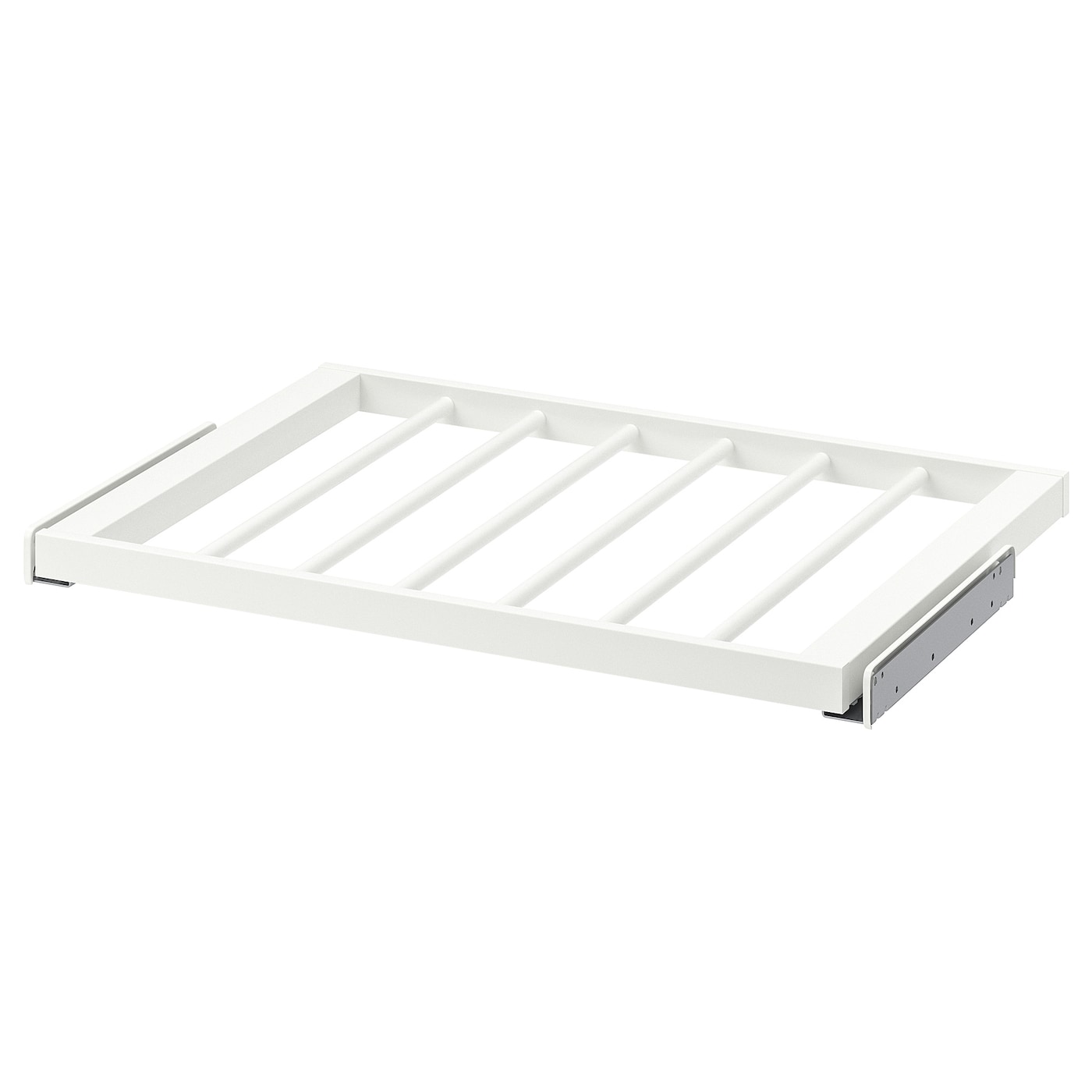 IKEA KOMPLEMENT wysuwany wieszak na spodnie, biały, 75x58 cm