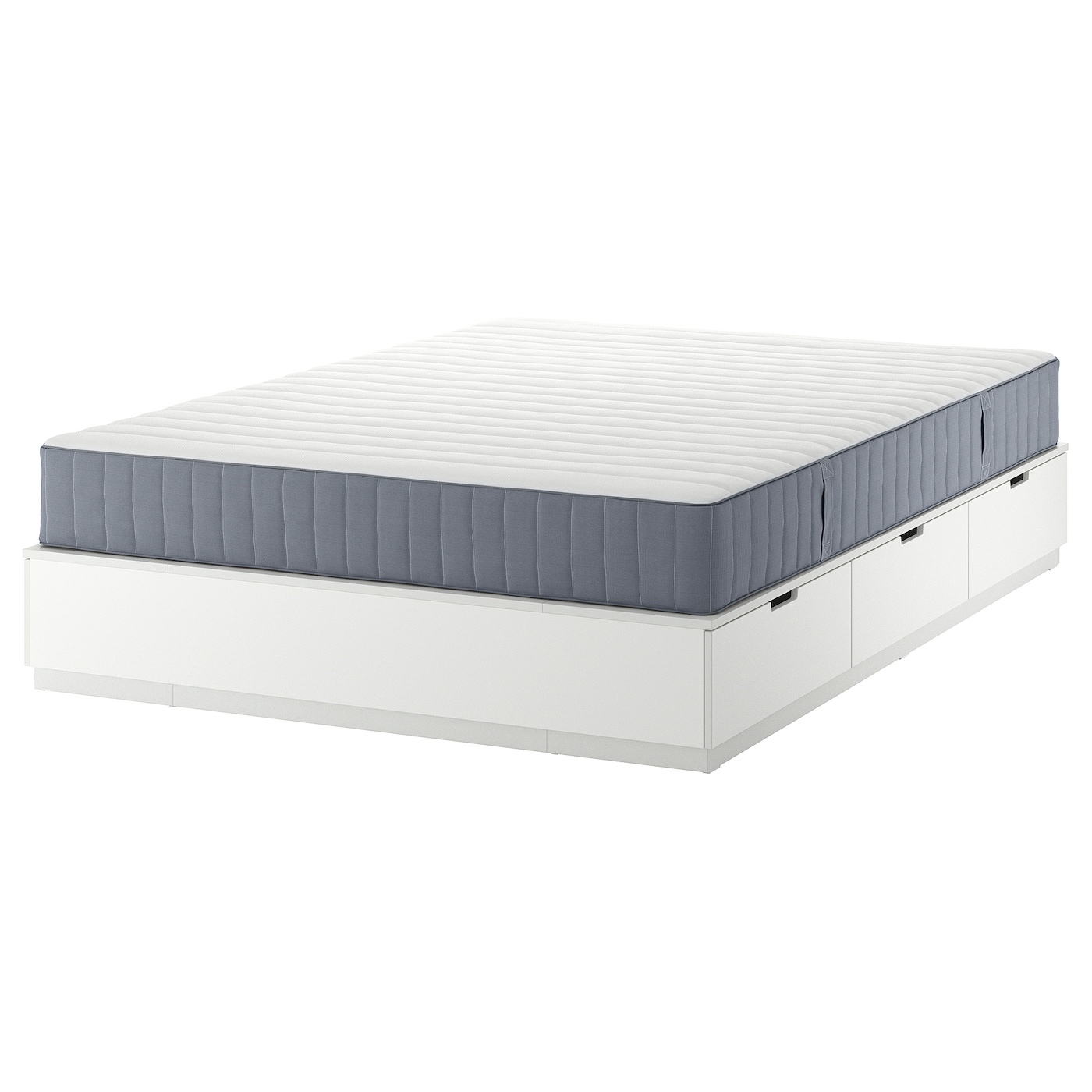 IKEA NORDLI rama łóżka z pojemnik i materacem, biały, 140x200 cm