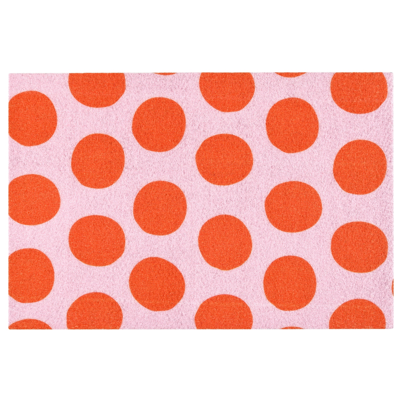 IKEA KÖRFÄLTSPIL wycieraczka, różowy pomarańczowy/koła, 40x60 cm