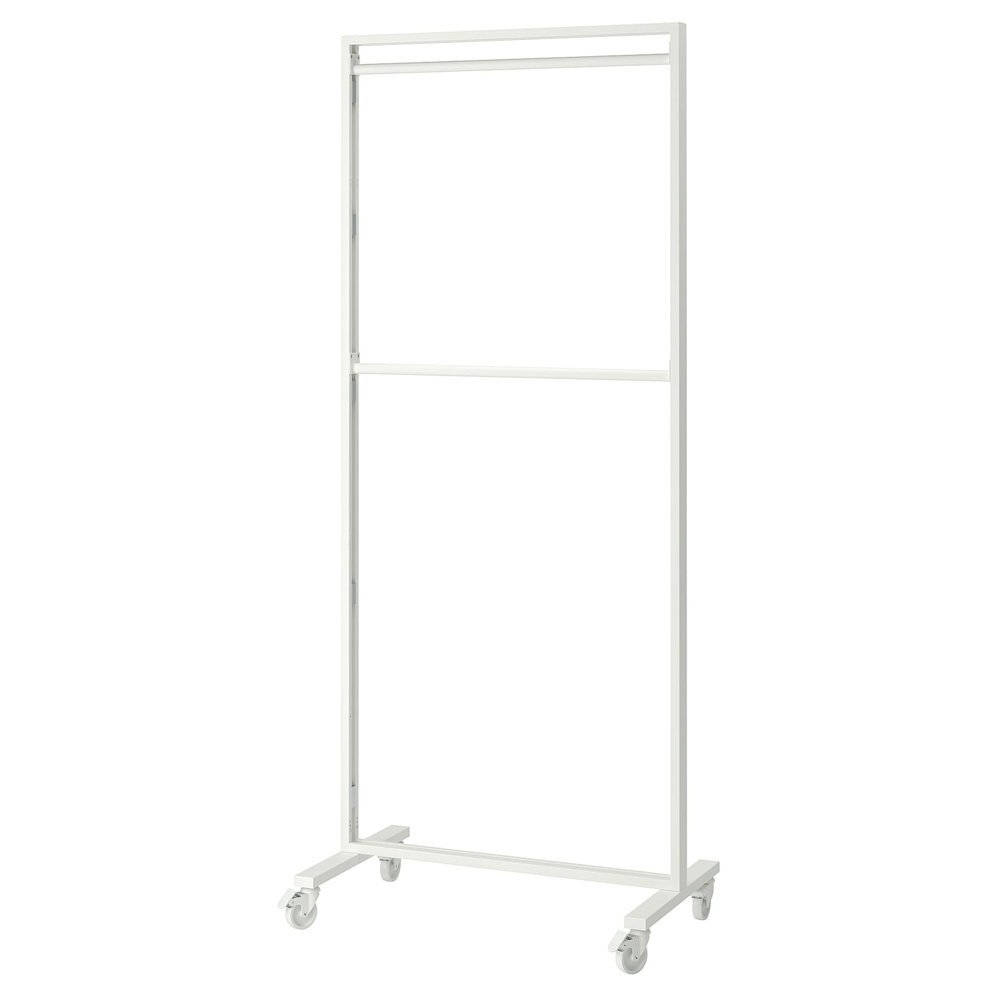 IKEA MITTZON rama z kółk/drąż n ubr/półka, biały, 85x205 cm