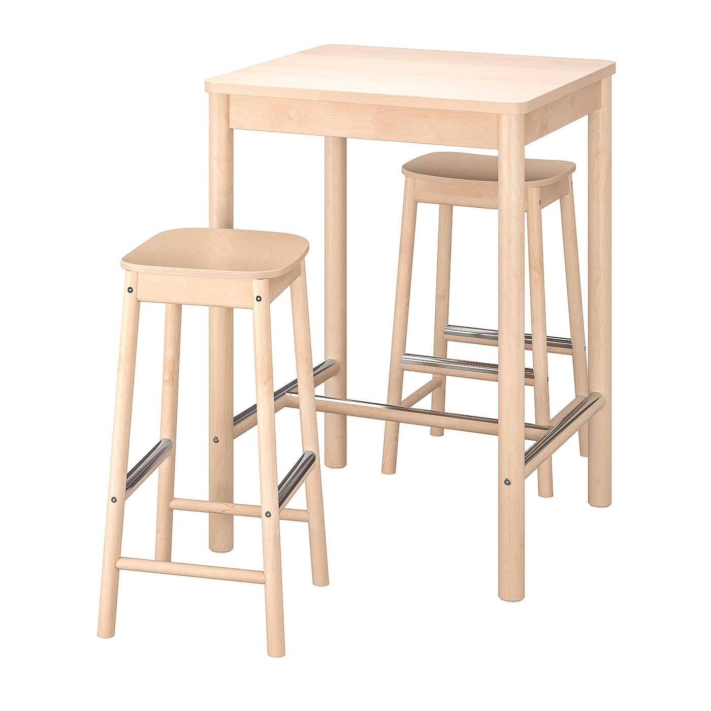 IKEA RÖNNINGE / RÖNNINGE stół barowy i 2 stołki, brzoza/brzoza