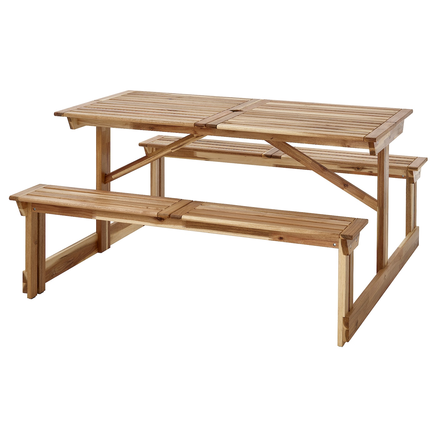 IKEA LERHOLMEN stolik piknikowy, akacja zewnętrzne, Wysokość: 76 cm