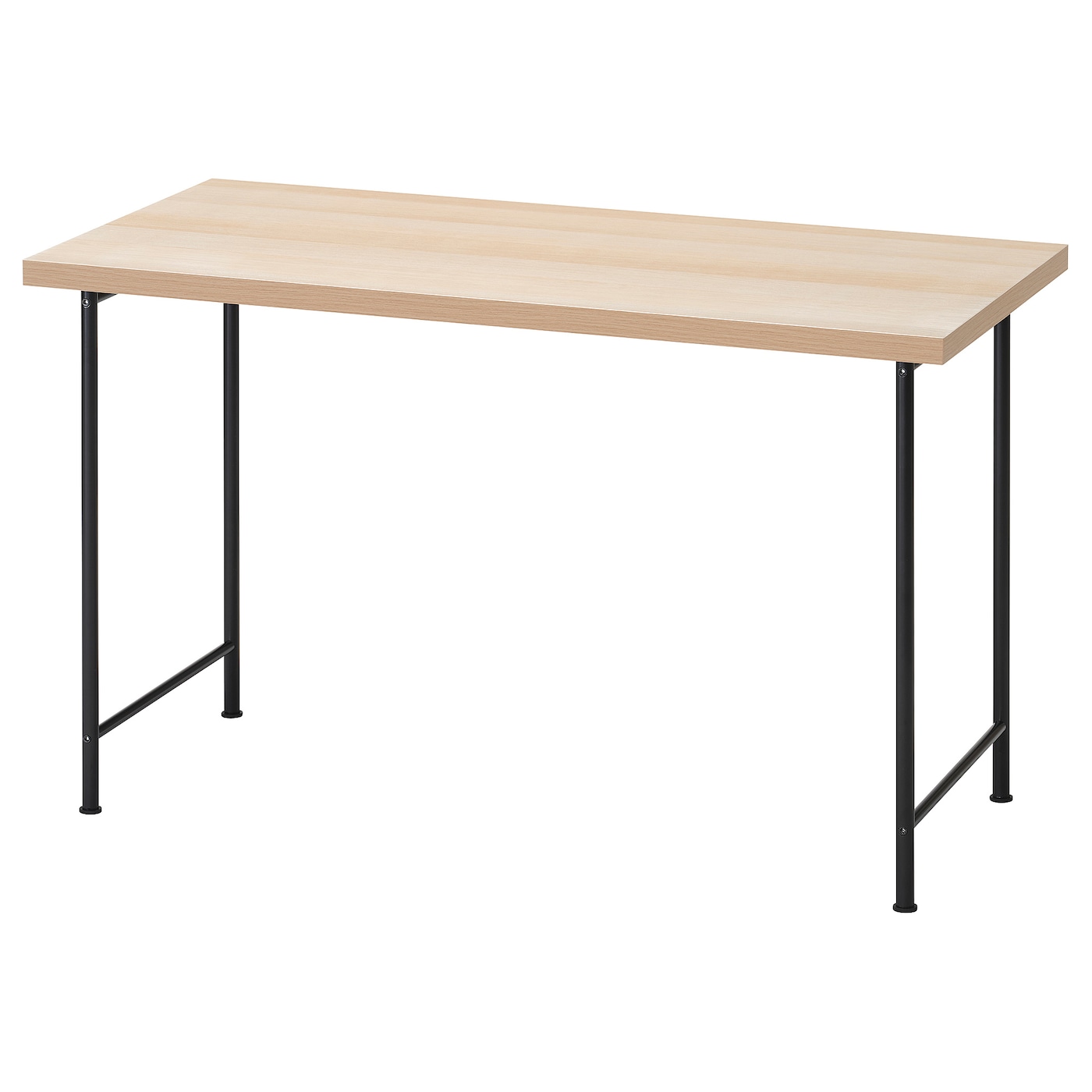 IKEA LAGKAPTEN / SPÄND biurko, imitacja dębu bejcowanego na biało/czarny, 120x60 cm