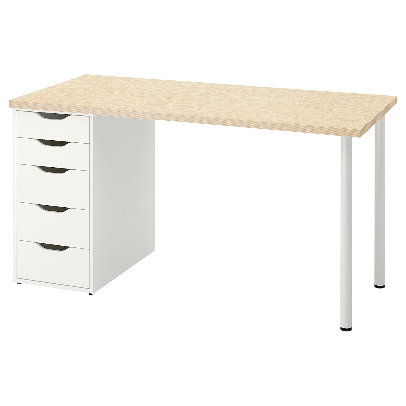 IKEA MITTCIRKEL / ALEX biurko, żywy efekt sosny/biały, 140x60 cm