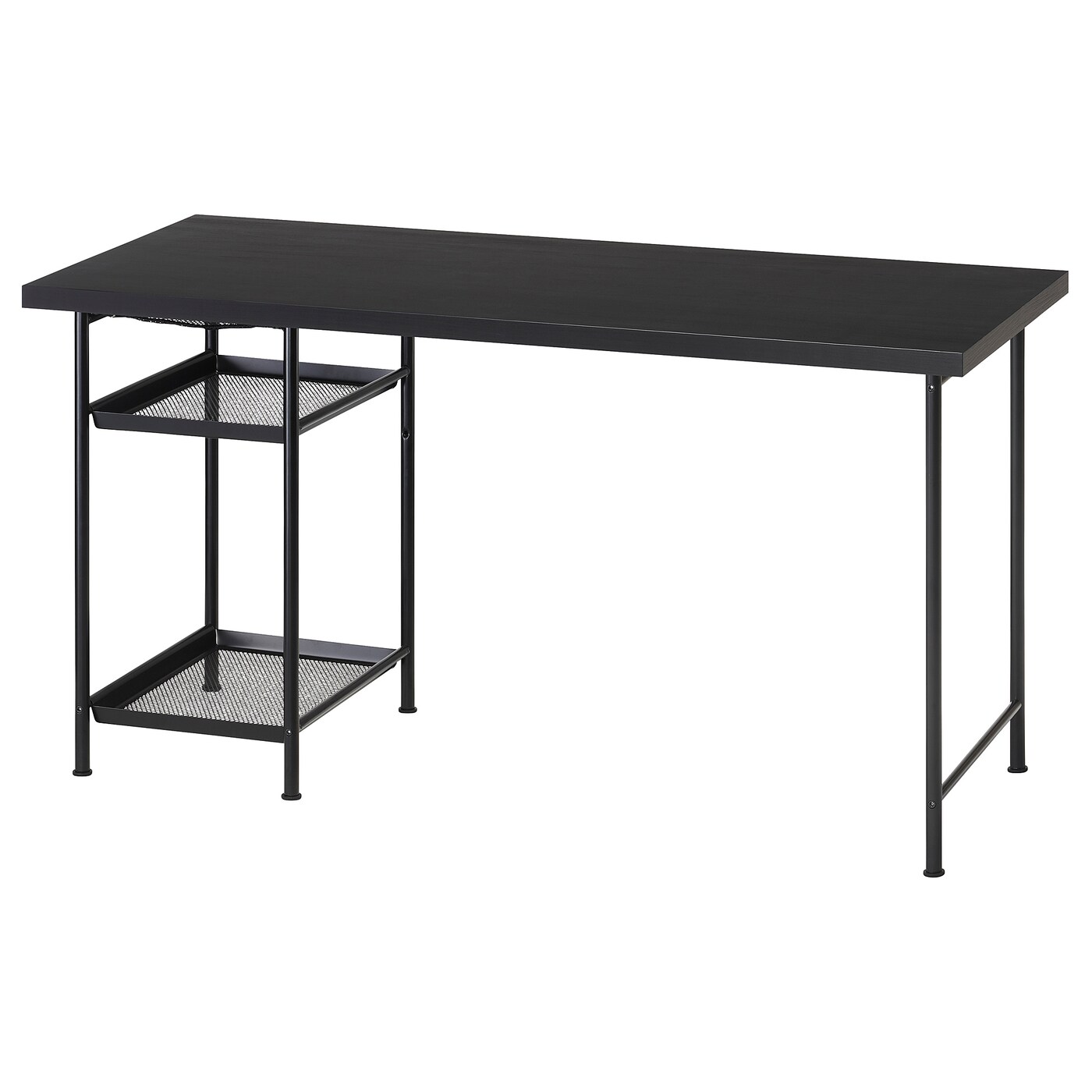 IKEA LAGKAPTEN / SPÄND biurko, czarnobrąz/czarny, 140x60 cm