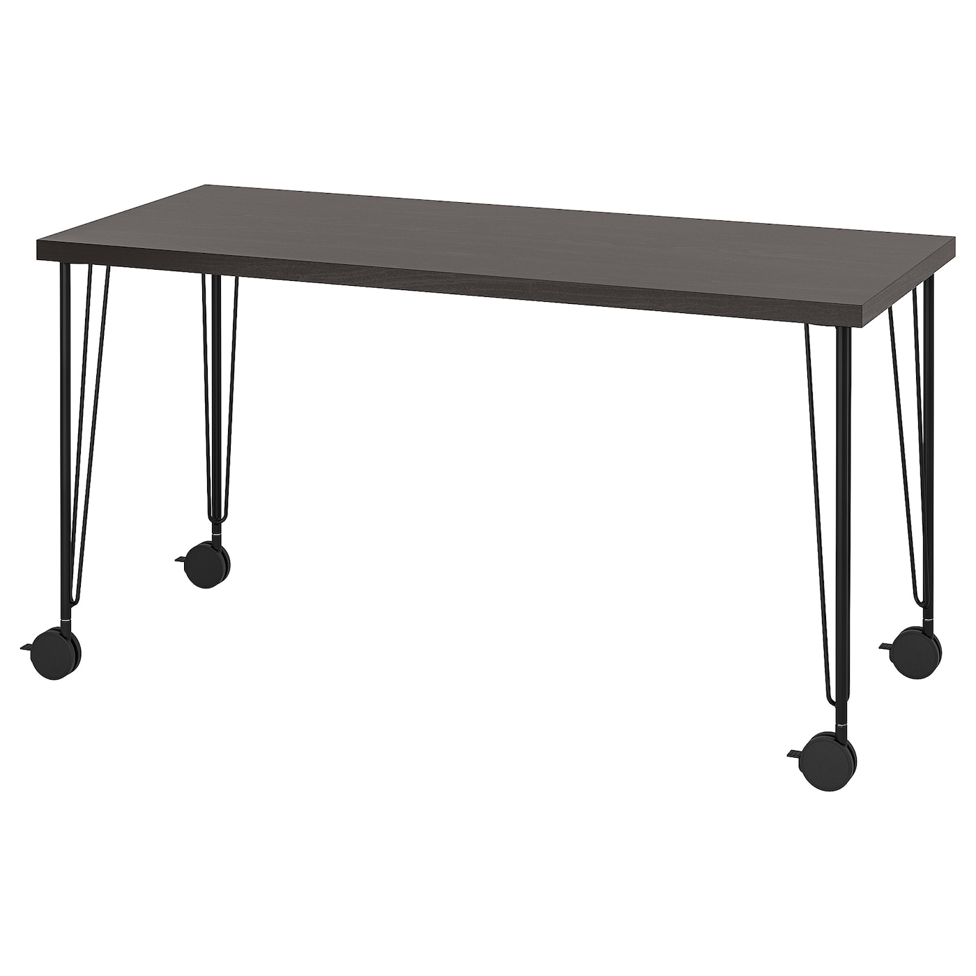 IKEA LAGKAPTEN / KRILLE biurko, czarnybrąz/czarny, 140x60 cm