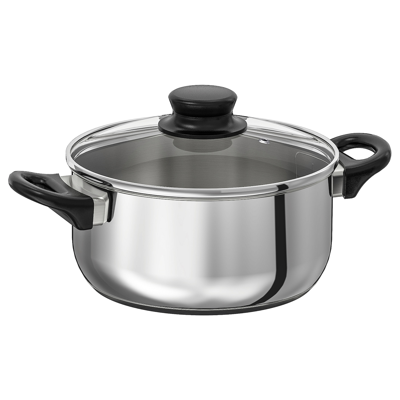 IKEA ANNONS garnek z pokrywką, szkło/stal nierdz, 2.8 l