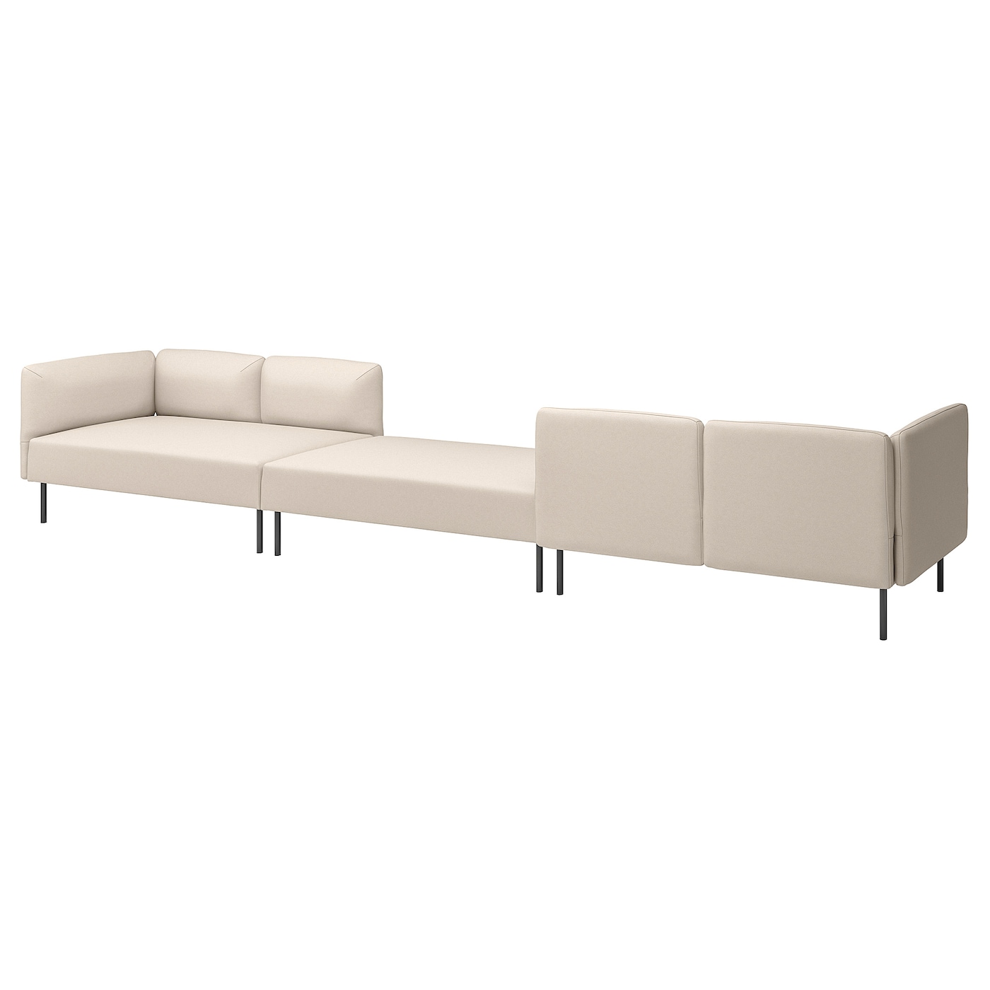 IKEA LILLEHEM 6-osobowa sofa modułowa, Vissle/beżowy metal, Szerokość: 440 cm