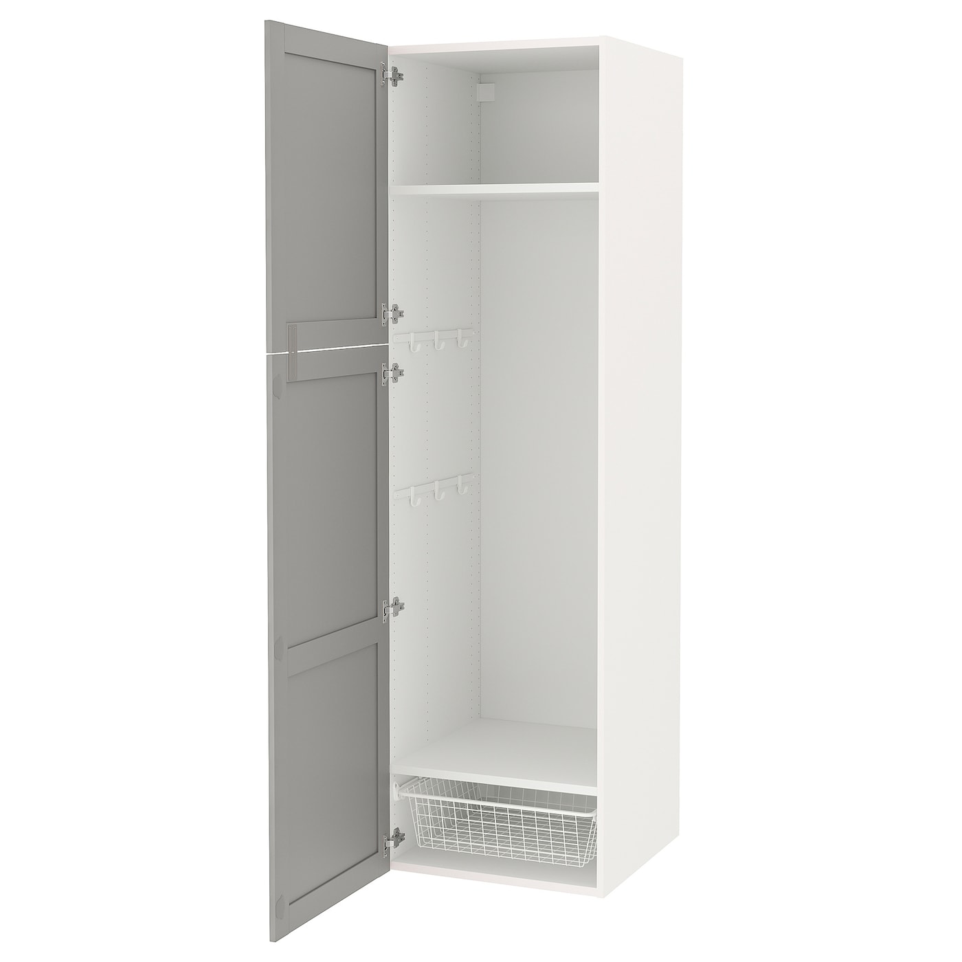 IKEA ENHET regał, biały/szary rama, 60x62x210 cm