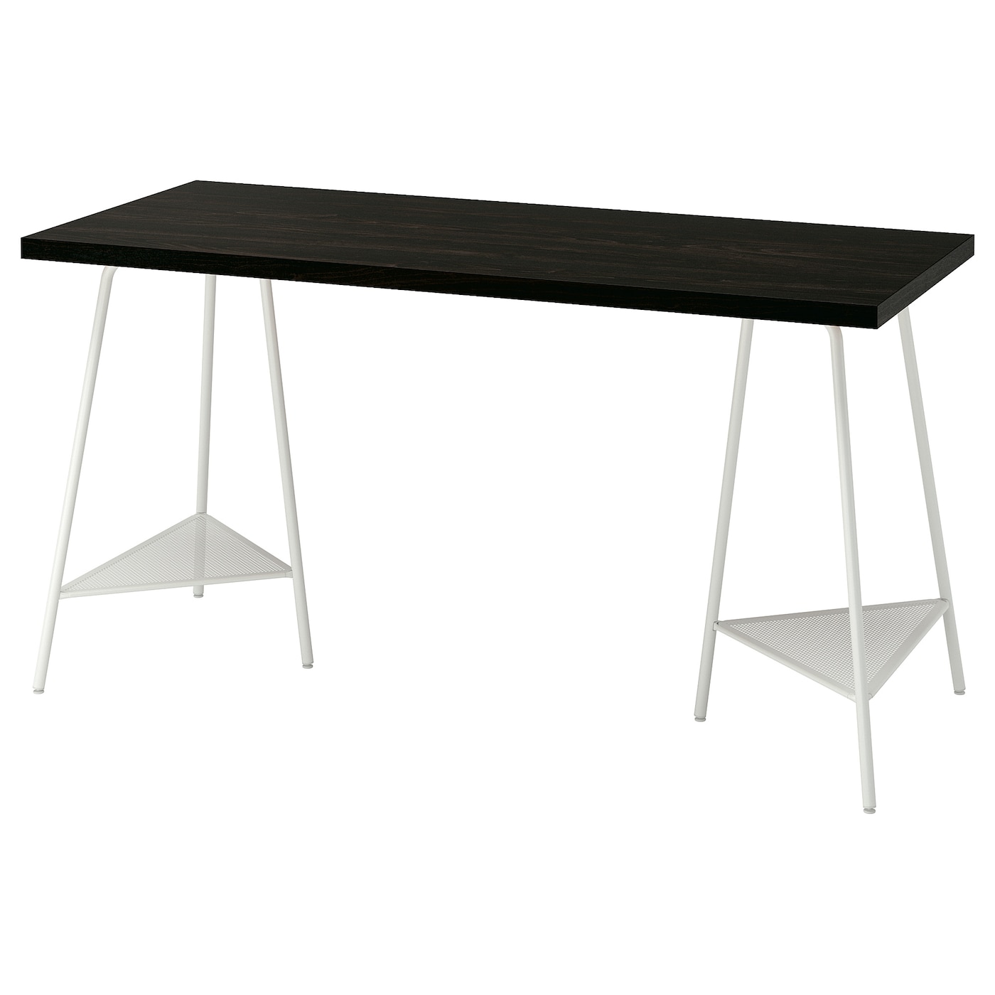 IKEA LAGKAPTEN / TILLSLAG biurko, czarnybrąz/biały, 140x60 cm