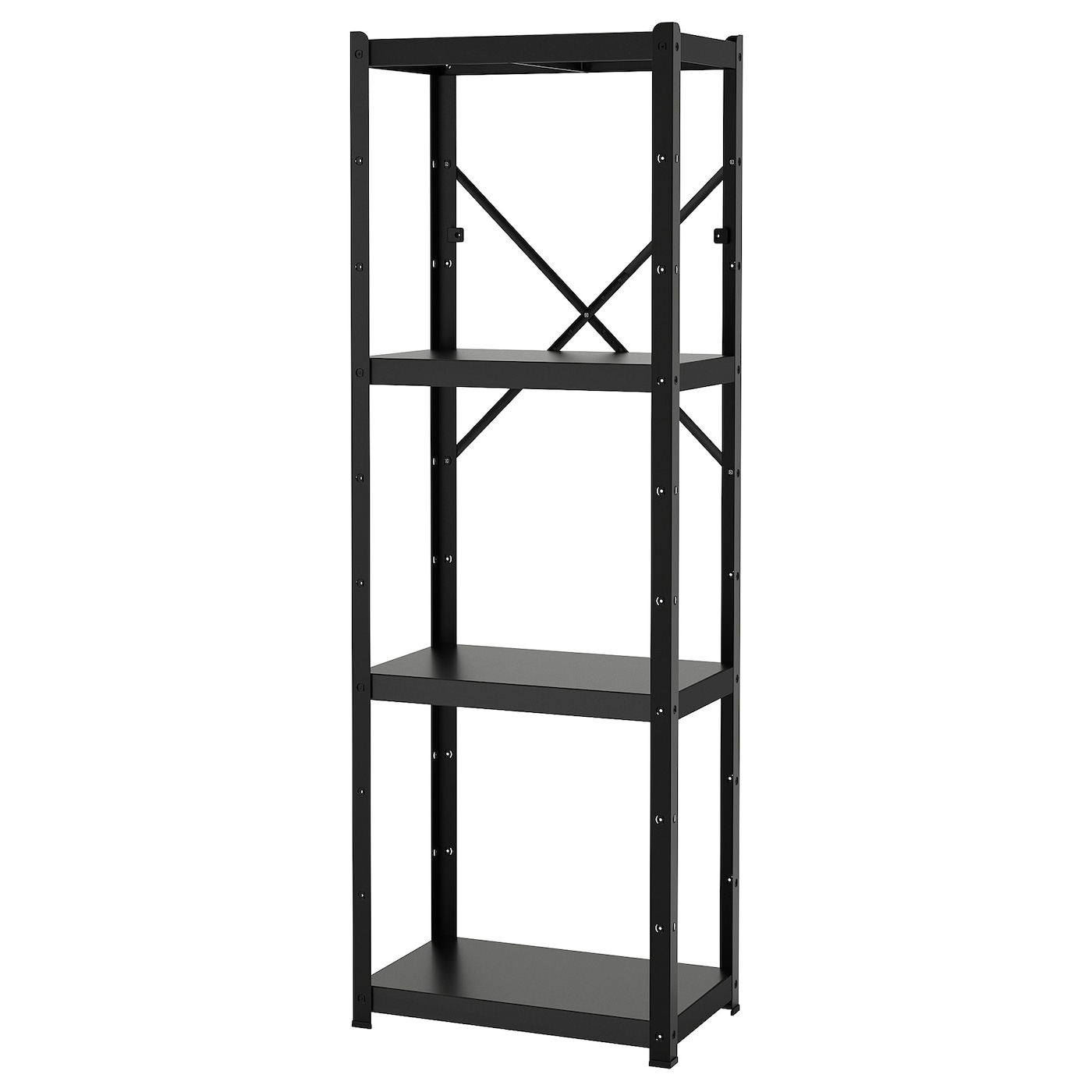 IKEA BROR regał, czarny, 65x40x190 cm