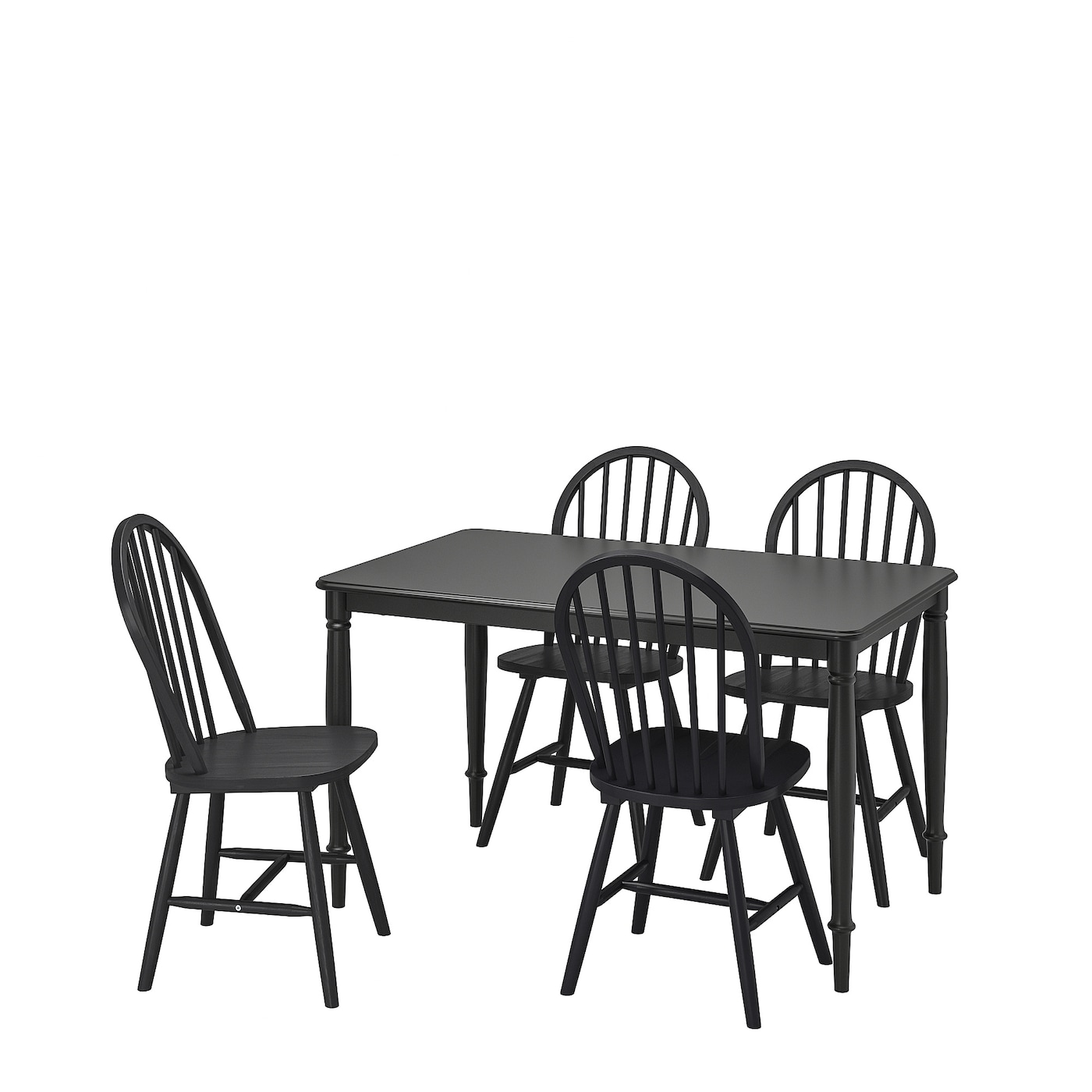 IKEA DANDERYD / SKOGSTA stół i 4 krzesła, czarny/czarny, 130 cm