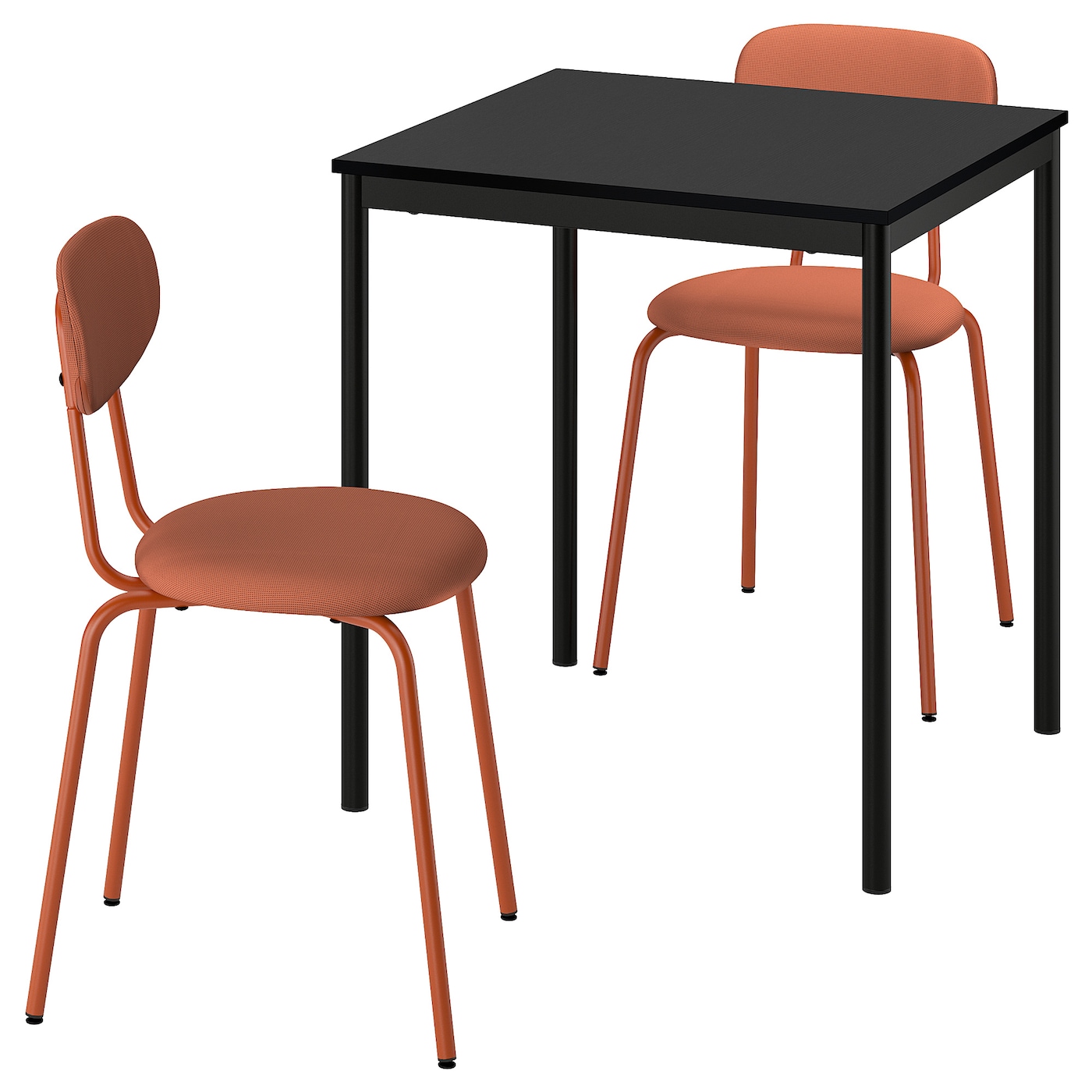 IKEA SANDSBERG / ÖSTANÖ stół i 2 krzesła, czarny czarny/Remmarn czerwonobrązowy, 67 cm