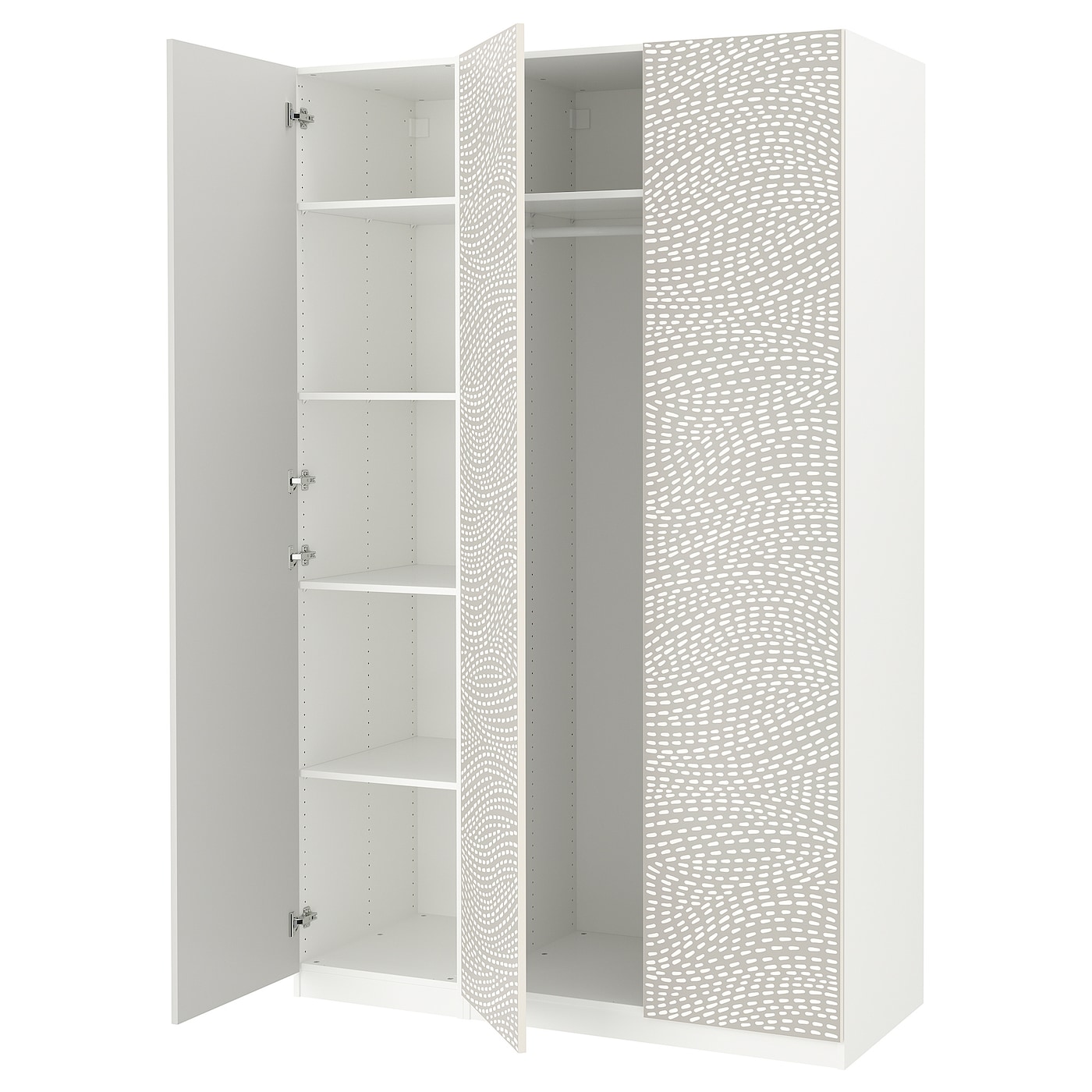 IKEA PAX / MISTUDDEN kombinacja szafy, biały/szary wzór, 150x60x236 cm