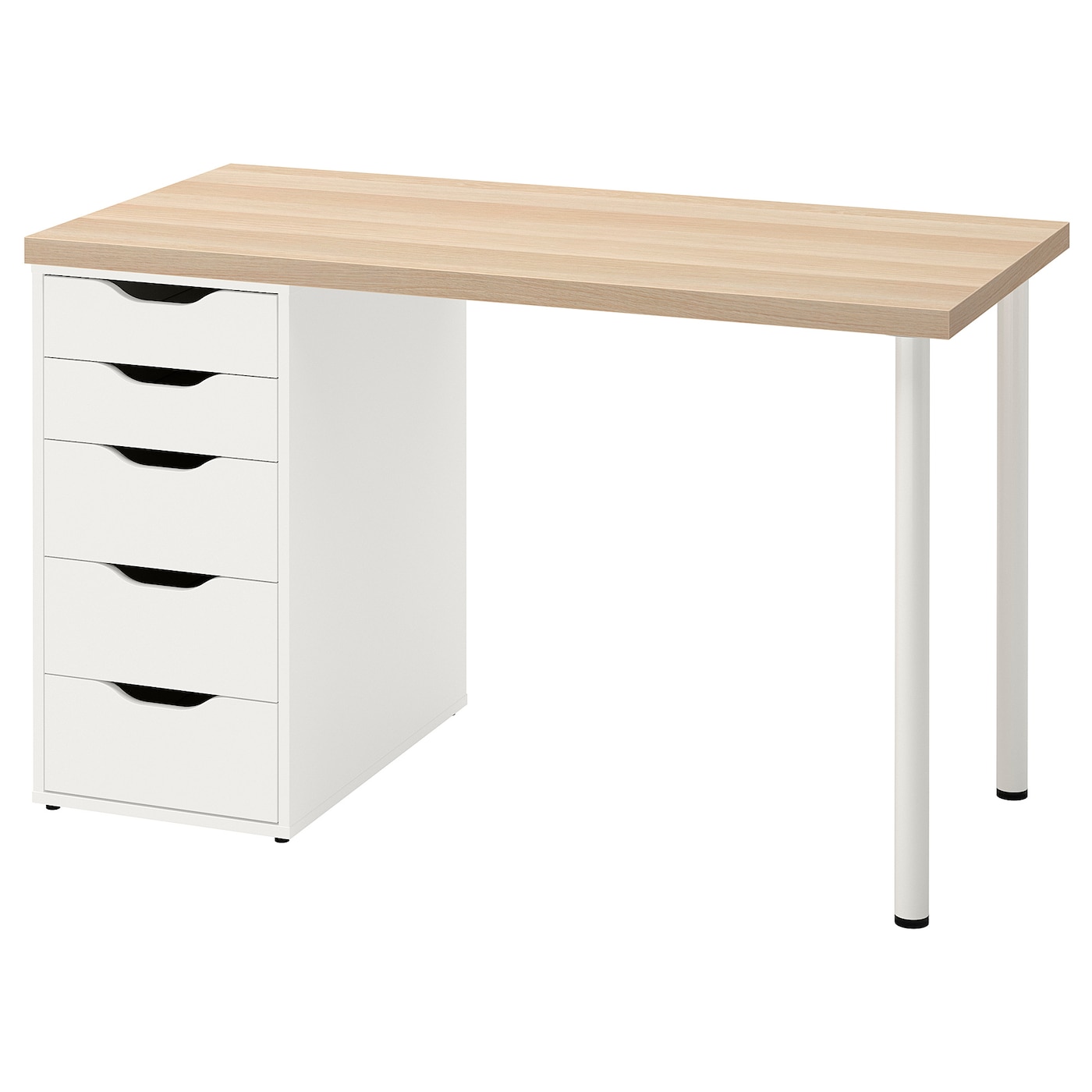 IKEA LAGKAPTEN / ALEX biurko, imitacja dębu bejcowanego na biało/biały, 120x60 cm