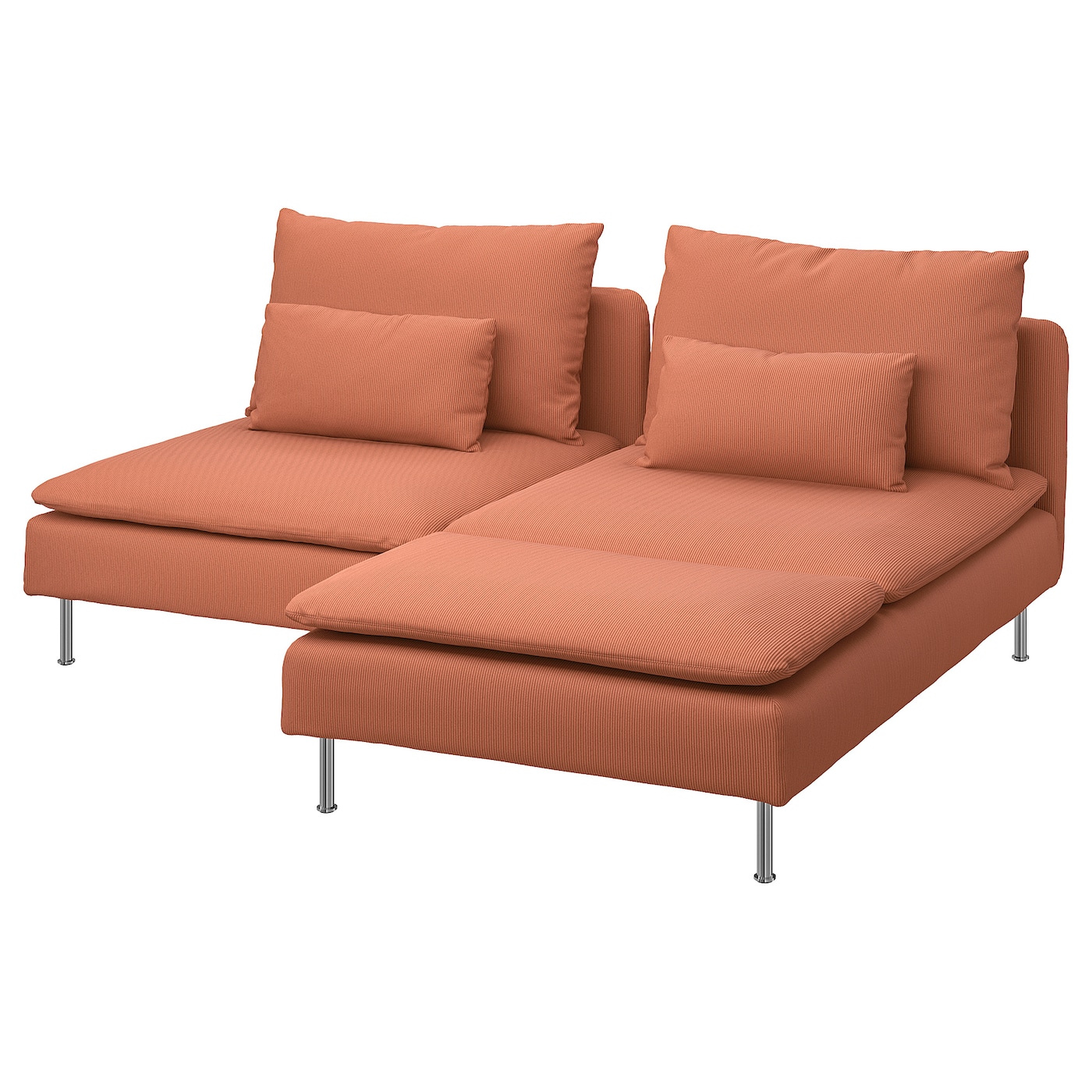 IKEA SÖDERHAMN Sofa 2-os. z leżanką, Kelinge rdzawy, Wysokość z poduchami oparcia: 83 cm