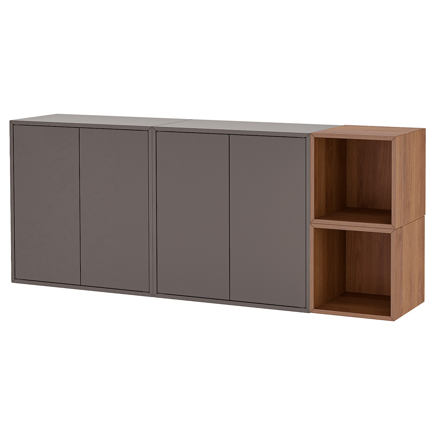 IKEA EKET kombinacja szafek ściennych, ciemnoszary/orzech, 175x35x70 cm