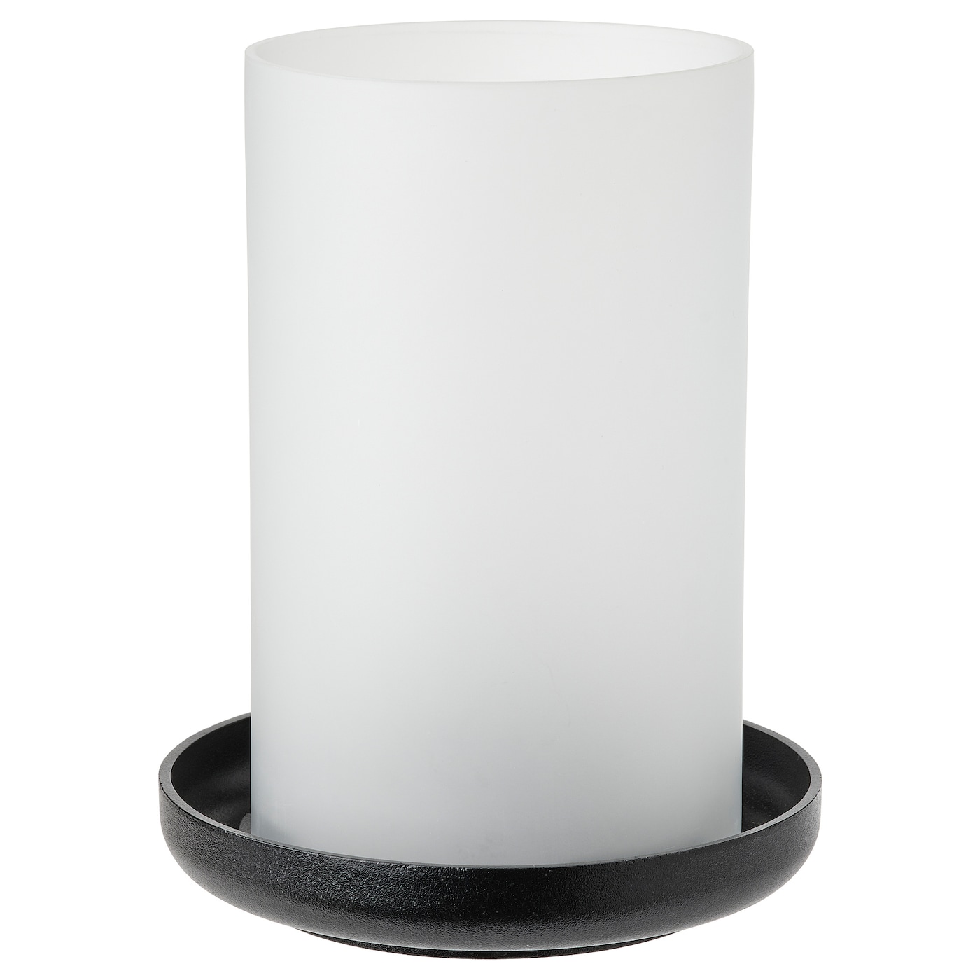 IKEA HEDERVÄRD latarenka, szkło matowe/czarny, 22 cm