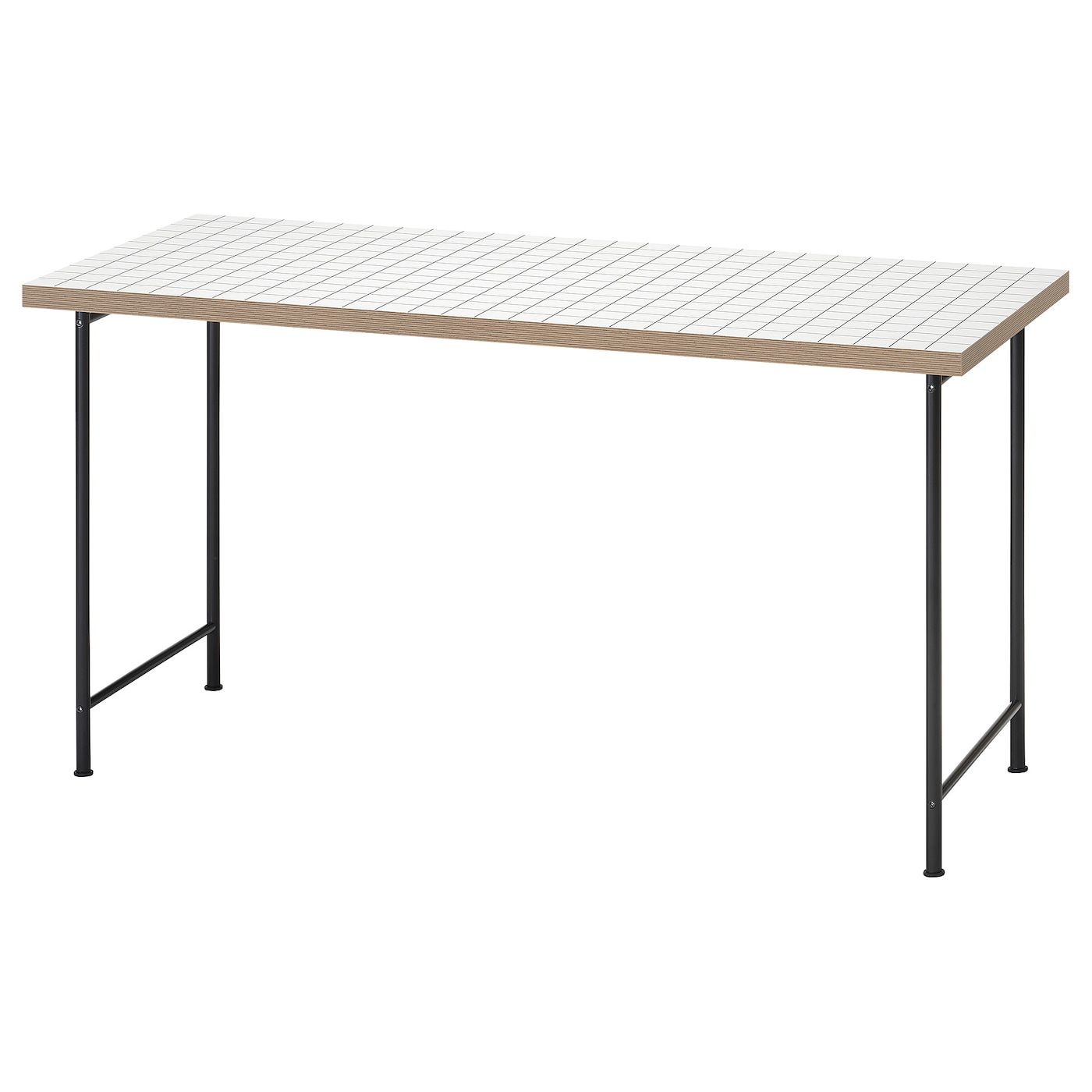 IKEA LAGKAPTEN / SPÄND biurko, biały antracyt/czarny, 140x60 cm