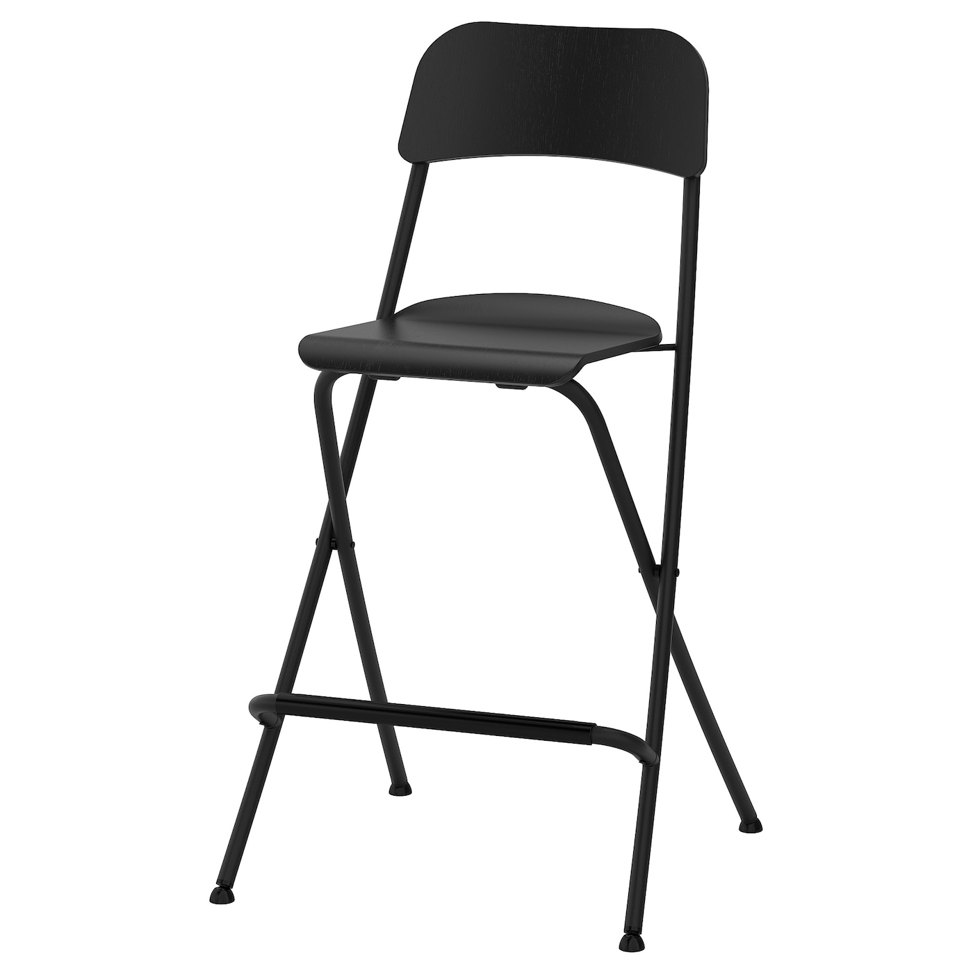 IKEA FRANKLIN taboret składany z oparciem, czarny/czarny, 63 cm