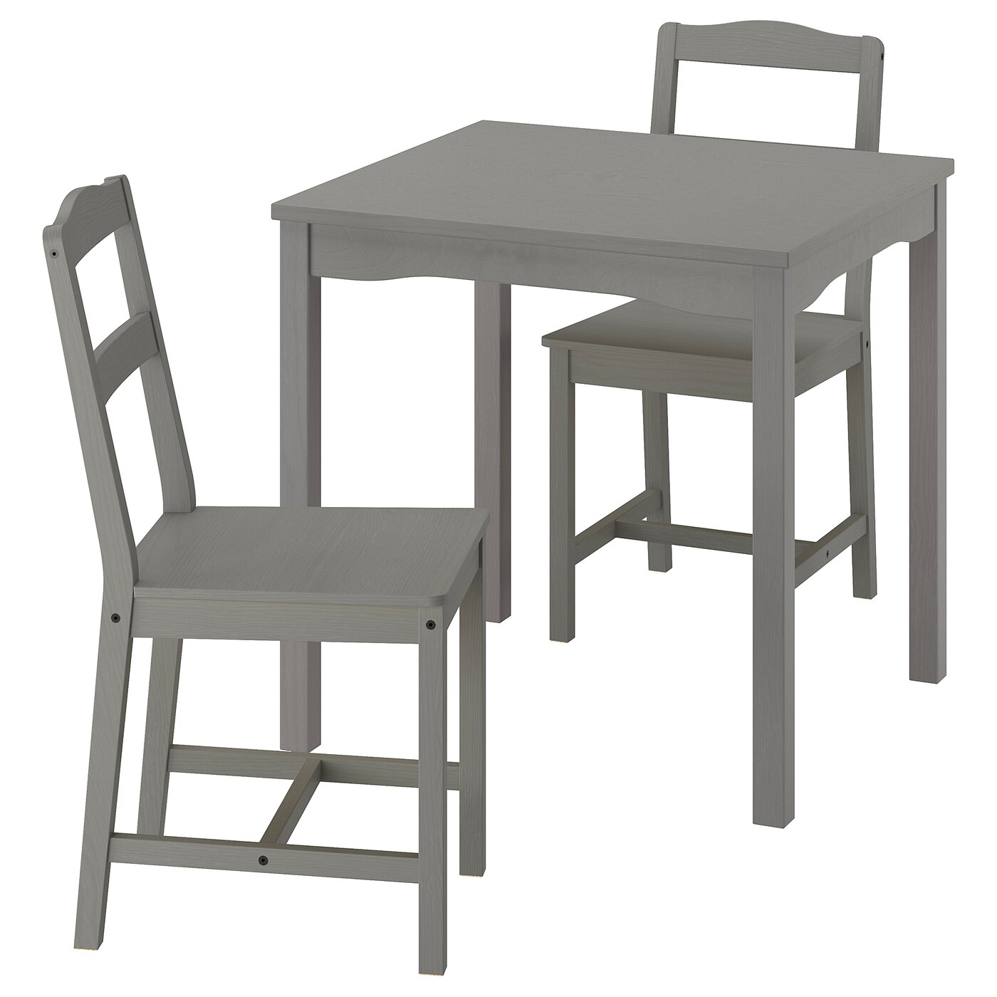 IKEA HAUGA / HAUGA stół i 2 krzesła, szary/szary, 74x74 cm