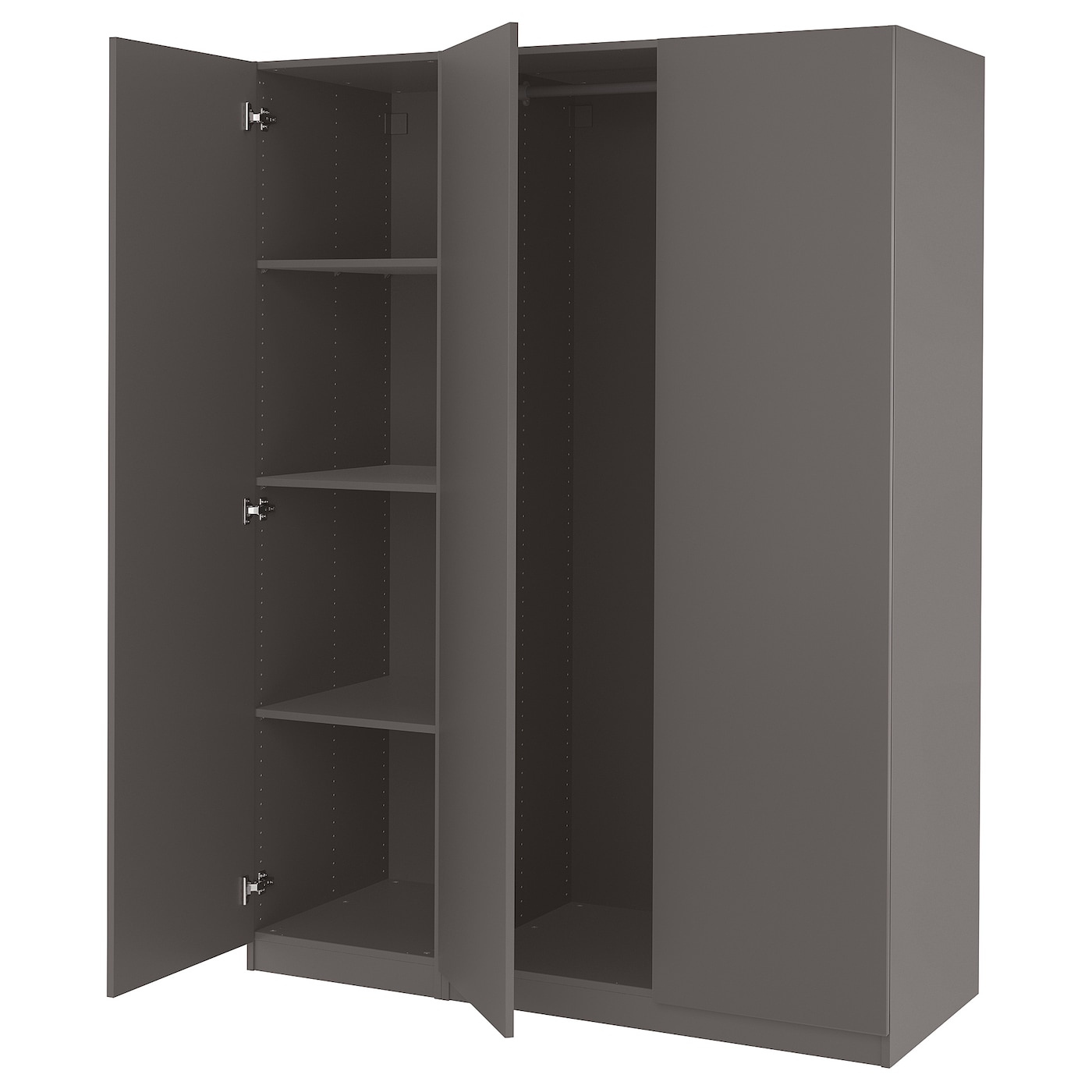 IKEA PAX / FORSAND kombinacja szafy, ciemnoszary/ciemnoszary, 150x60x201 cm