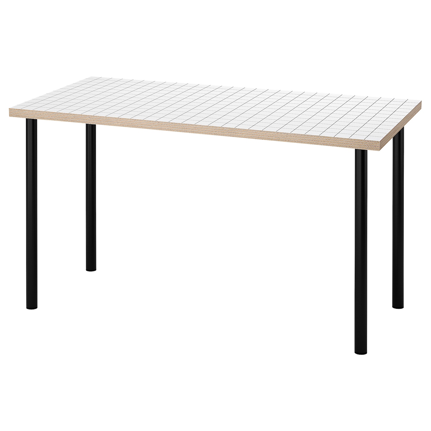 IKEA LAGKAPTEN / ADILS biurko, biały antracyt/czarny, 140x60 cm