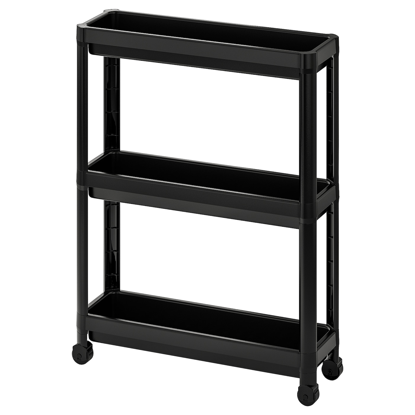 IKEA VESKEN wózek, czarny, 54x18x71 cm
