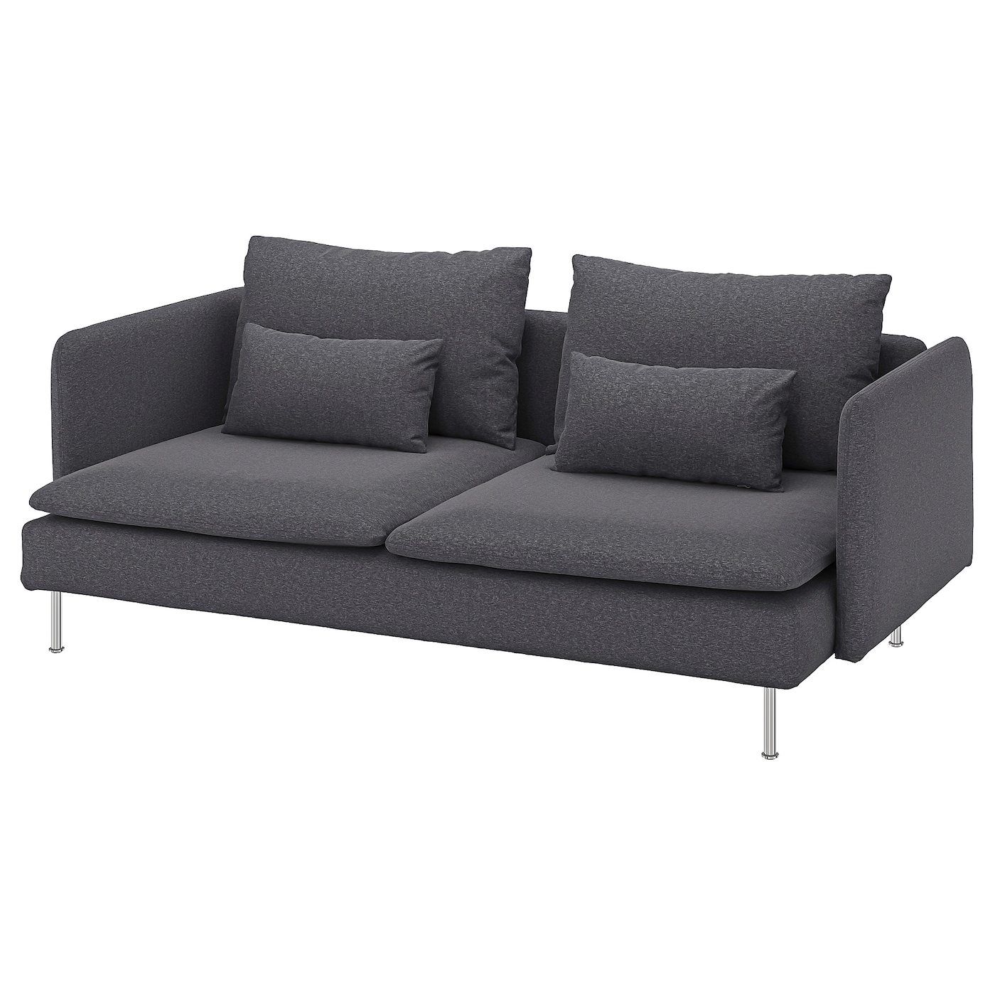 IKEA SÖDERHAMN sofa 3-osobowa, Gunnared średnioszary, Wysokość z poduchami oparcia: 83 cm