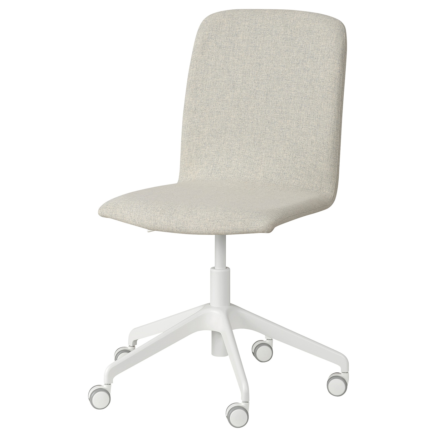 IKEA ERFJÄLLET krzesło obrotowe na kółkach, Gunnared beżowy/biały, Głębokość: 59 cm