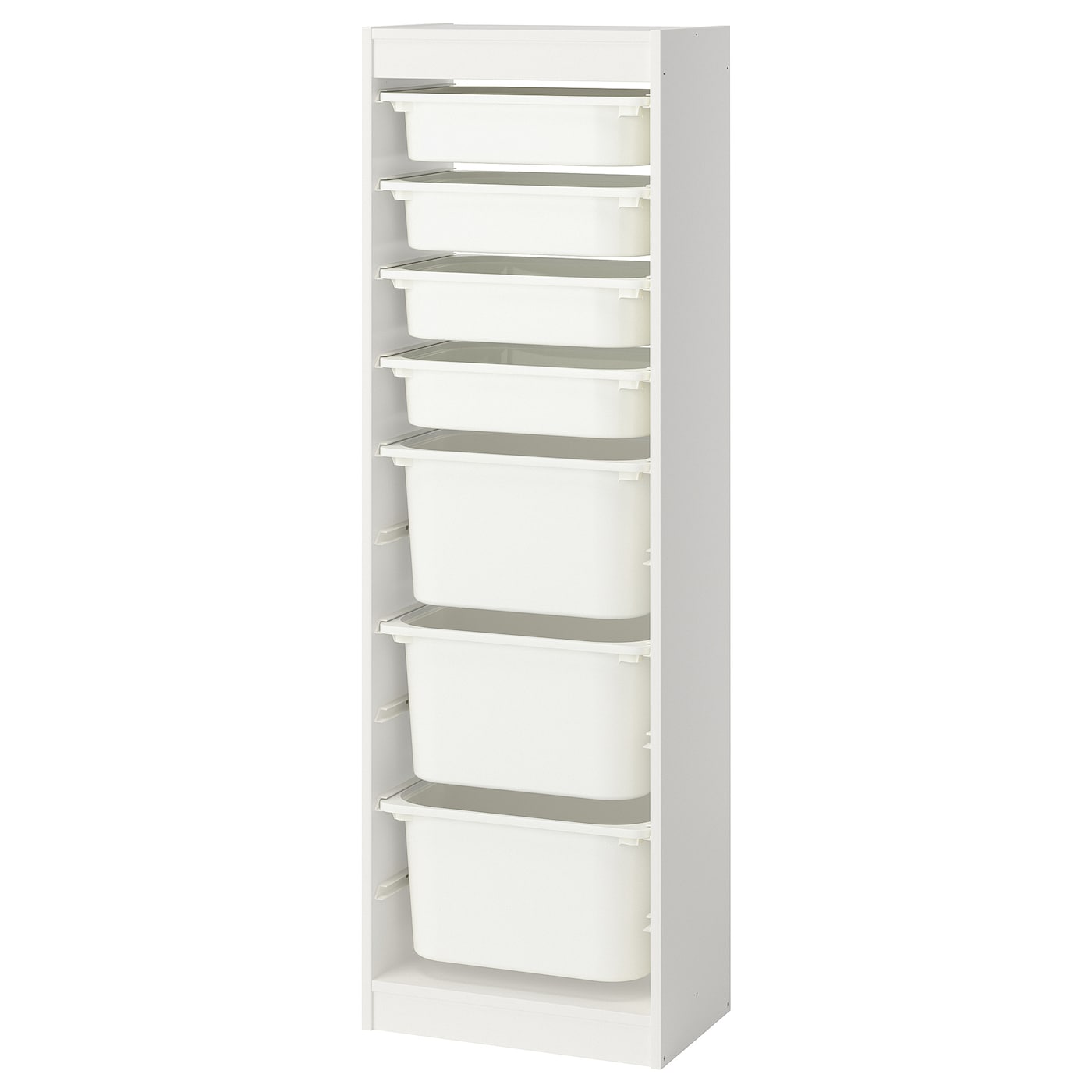 IKEA TROFAST regał z pojemnikami, biały/biały, 46x30x145 cm