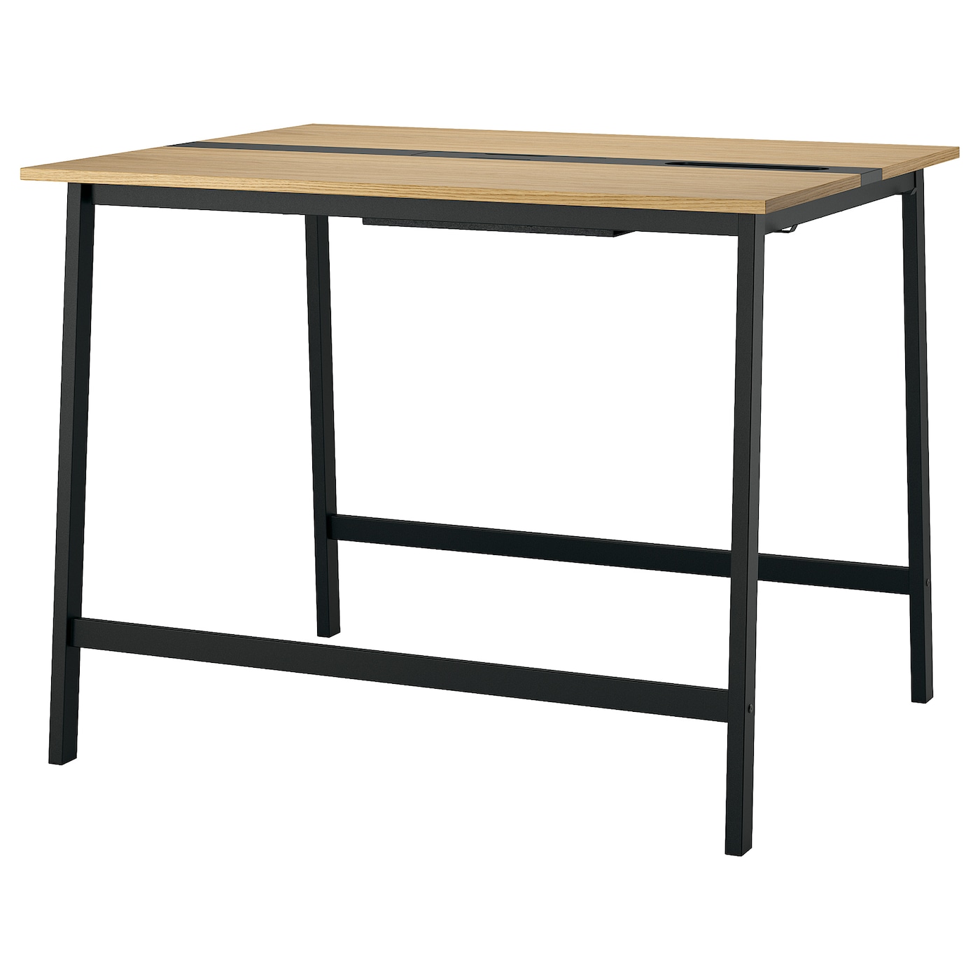 IKEA MITTZON stół konferencyjny, okl dęb/czarny, 140x108x105 cm