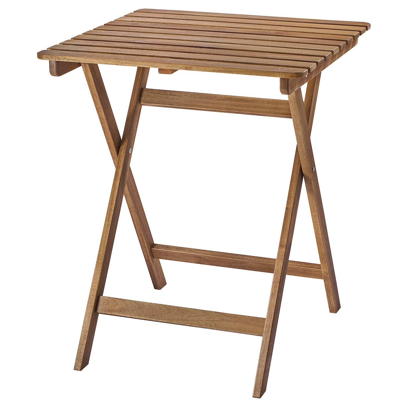 IKEA ASKHOLMEN stół, ogrodowy, składany ciemnobrązowy, 60x62 cm