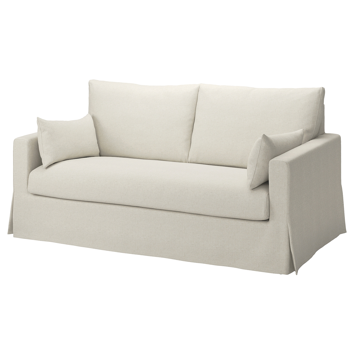 IKEA HYLTARP sofa 2-osobowa, rozkładana, Gransel naturalny, Wysokość podłokietnika: 63 cm