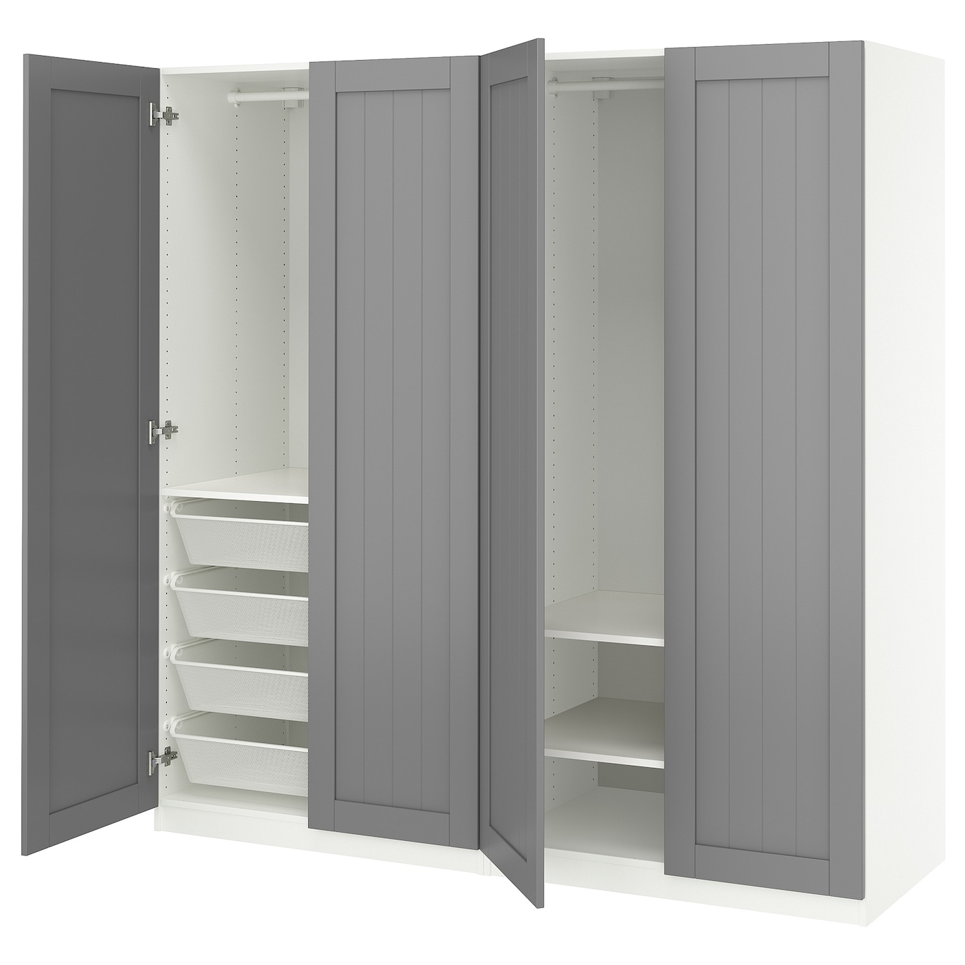 IKEA PAX / GULLABERG kombinacja szafy, biały/szary, 200x60x201 cm