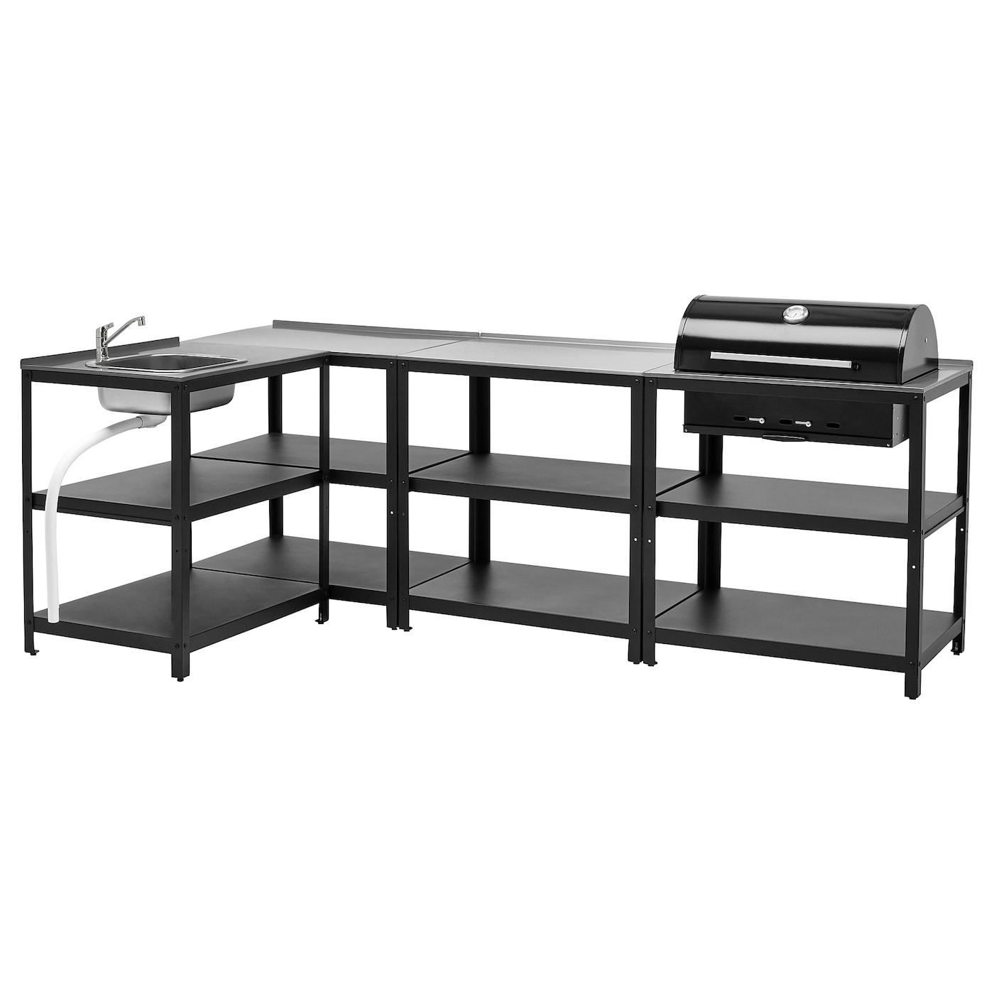 IKEA GRILLSKÄR zlew kuchenny/grill węglowy ogr, stal nierdz, 258x147 cm