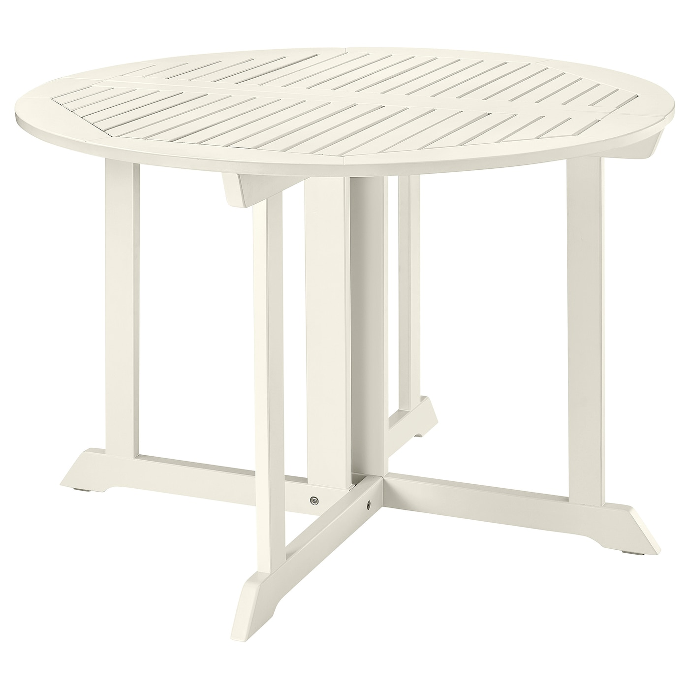 IKEA BONDHOLMEN stół, ogrodowy, biały/beżowy, 108 cm