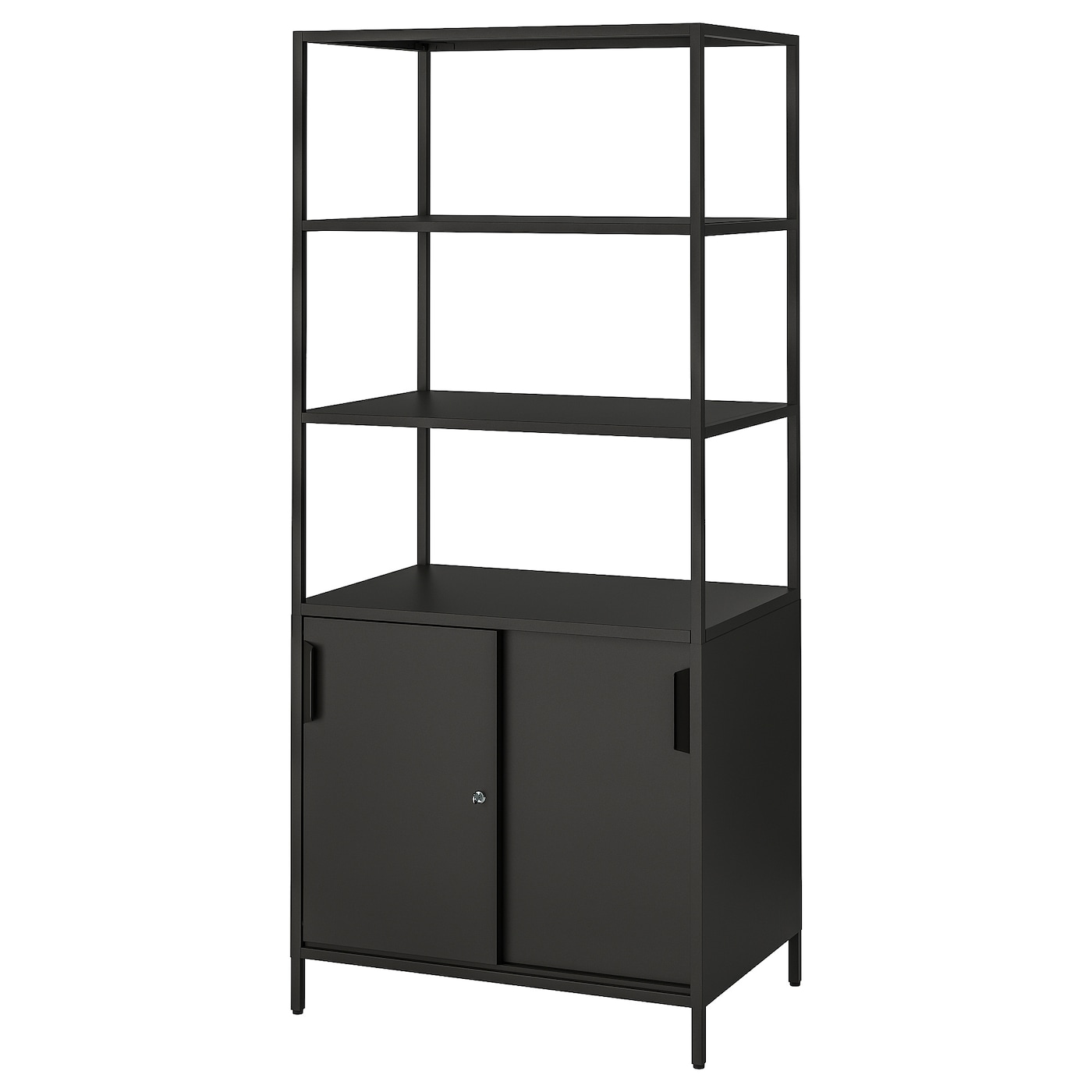 IKEA TROTTEN szafka z drzwiami przesuwnymi, antracyt, 80x55x180 cm