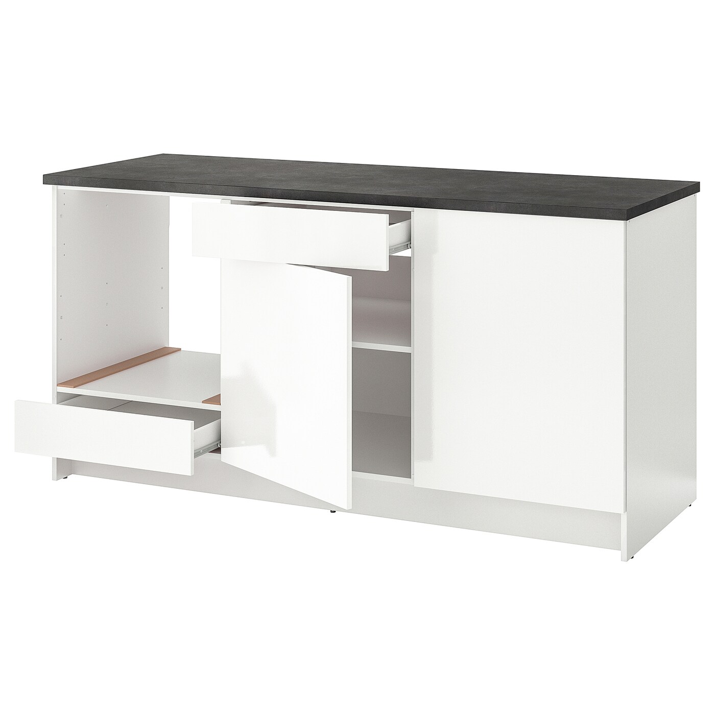 IKEA KNOXHULT szafka stojąca, drzwi+szuflada, połysk biały, 180 cm
