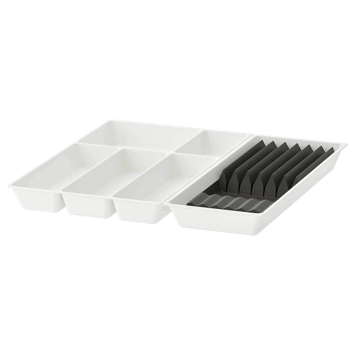 IKEA UPPDATERA taca na sztućce/z przegr na noże, biały/antracyt, 52x50 cm