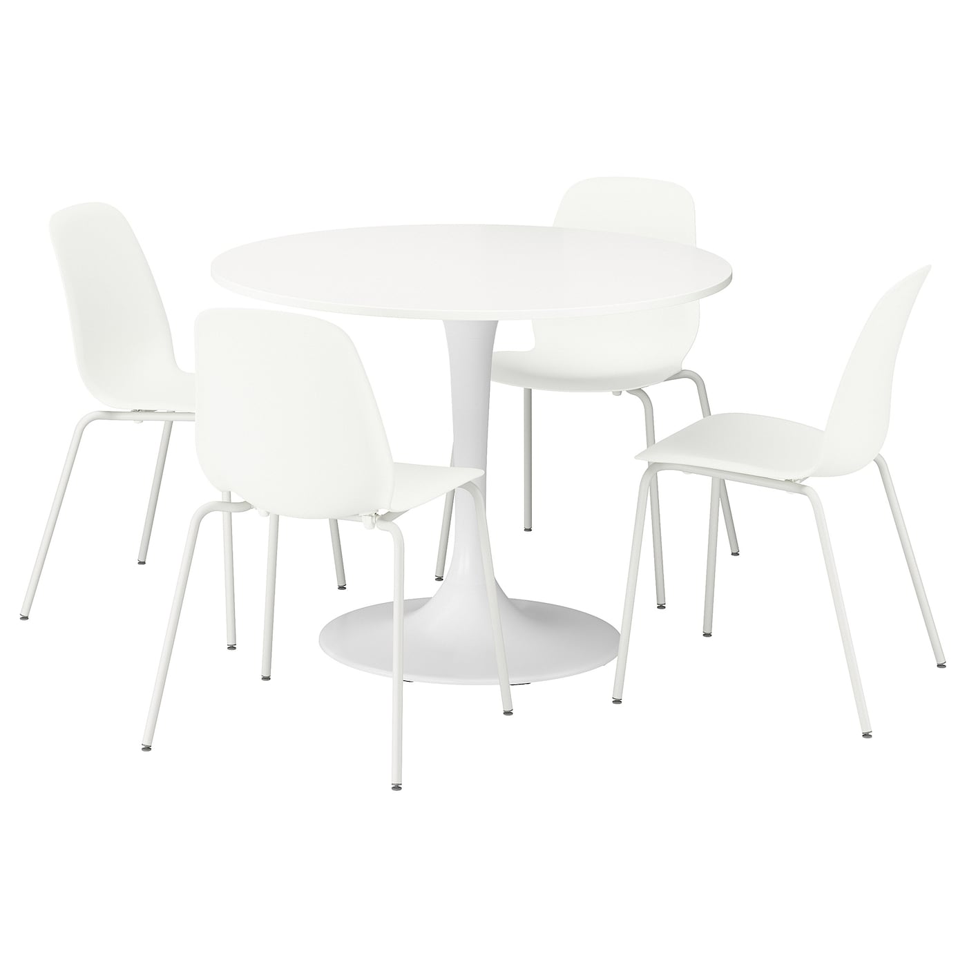IKEA DOCKSTA / LIDÅS stół i 4 krzesła, biały biały/biały biały, 103 cm