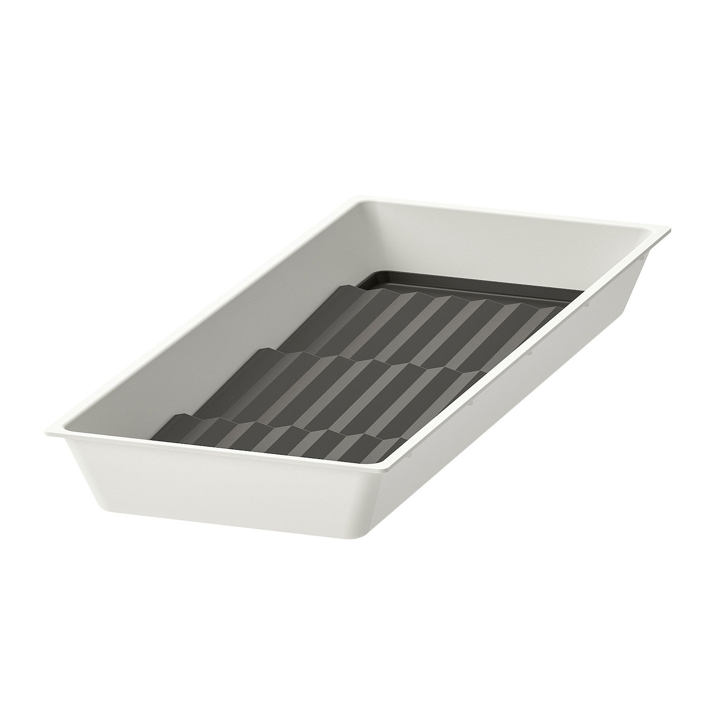 IKEA UPPDATERA taca z podstawką na przyprawy, biały/antracyt, 20x50 cm