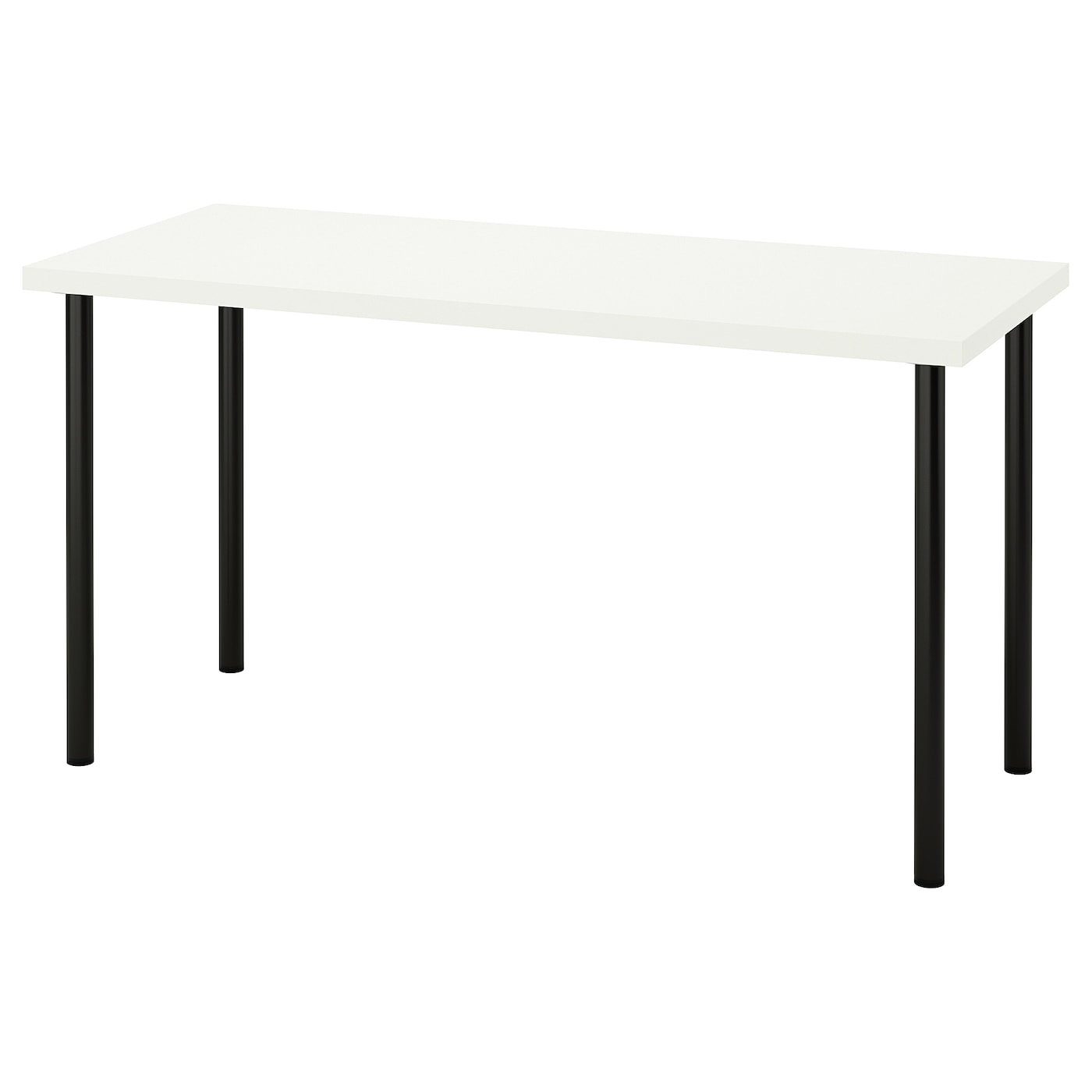 IKEA LAGKAPTEN / ADILS biurko, biały/czarny, 140x60 cm