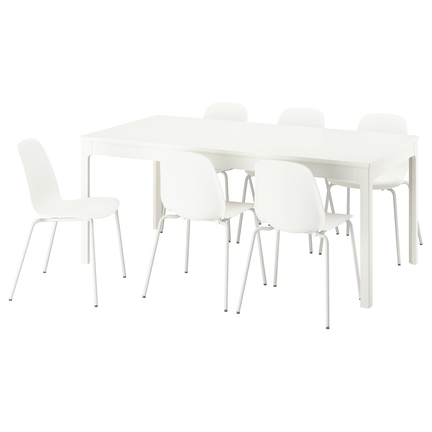 IKEA EKEDALEN / LIDÅS stół i 6 krzeseł, biały/biały biały, 180/240 cm