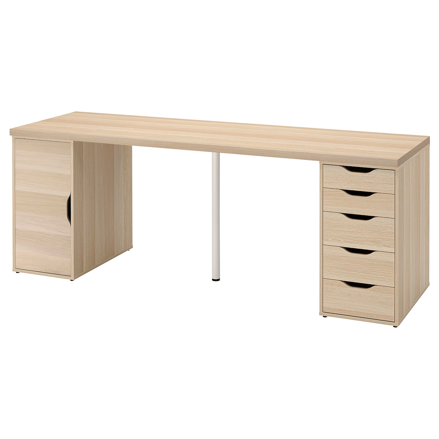 IKEA LAGKAPTEN / ALEX biurko, biała bejca/imit. dębu biały, 200x60 cm