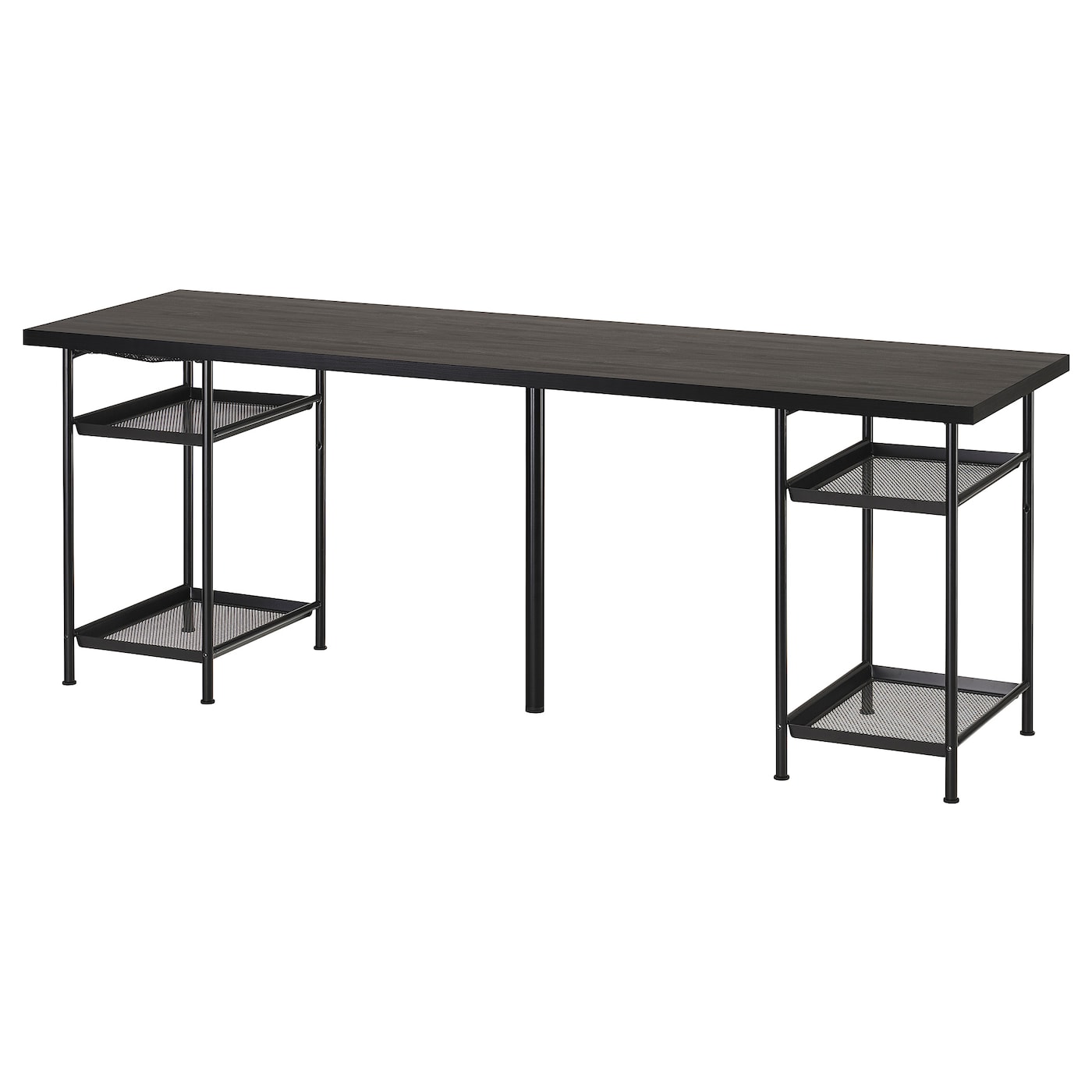IKEA LAGKAPTEN / SPÄND biurko, czarnobrąz/czarny, 200x60 cm