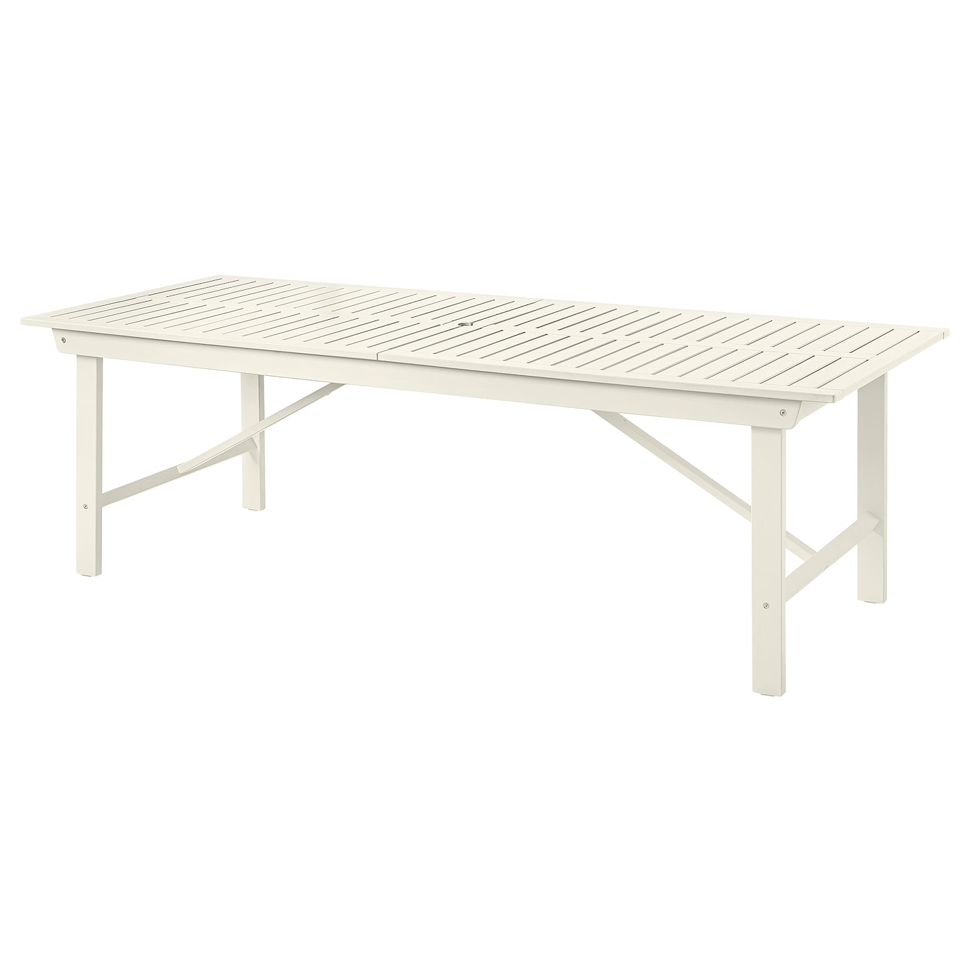 IKEA BONDHOLMEN stół, ogrodowy, biały/beżowy, 235x90 cm
