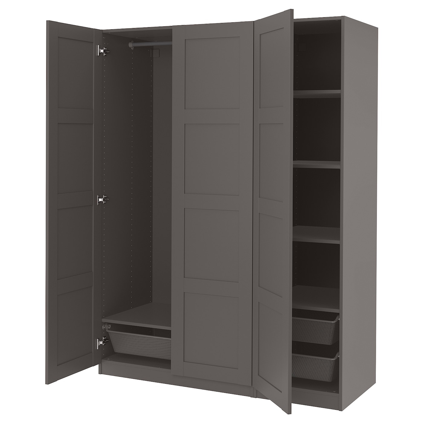 IKEA PAX / BERGSBO kombinacja szafy, ciemnoszary, 150x60x201 cm