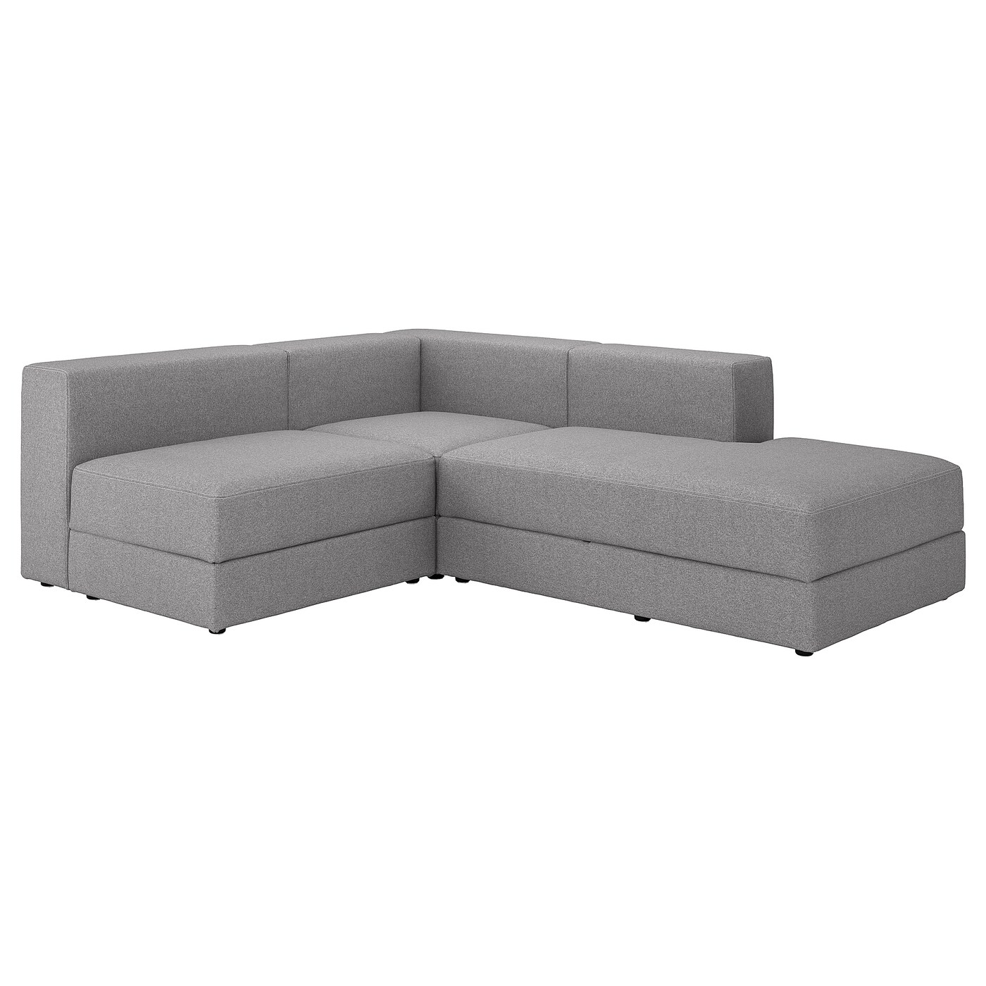 IKEA JÄTTEBO modułowa sofa naroż 2,5 os z szezl, prawy/Tonerud szary, Głębokość: 65 cm