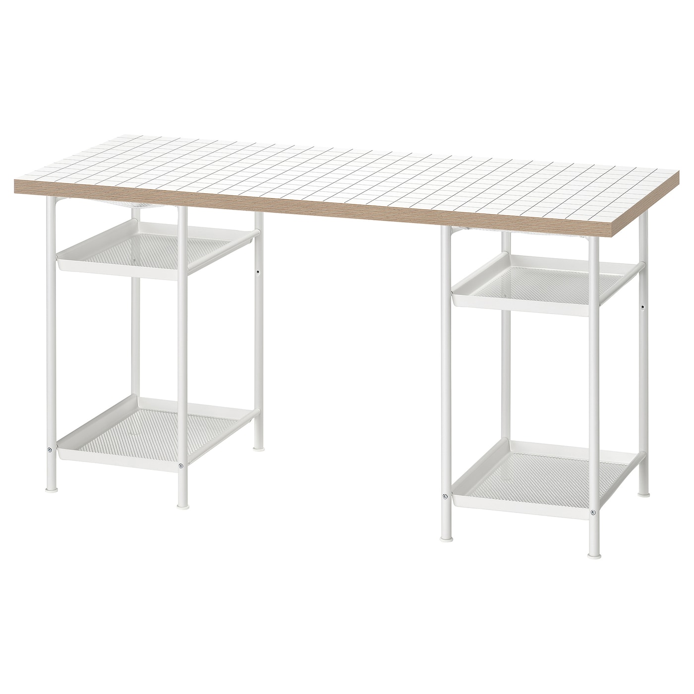 IKEA LAGKAPTEN / SPÄND biurko, biały/antracyt, 140x60 cm
